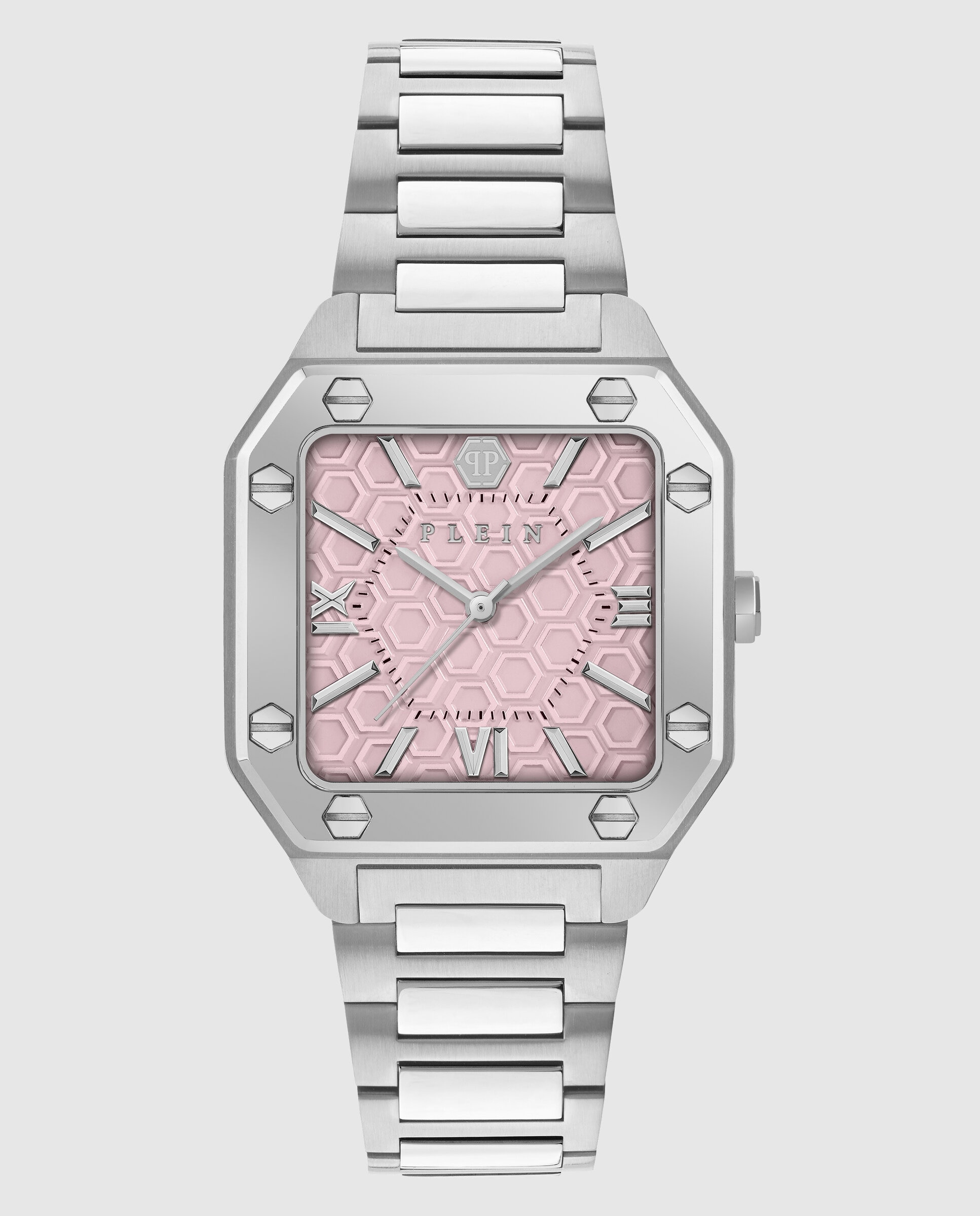 Imagen 0 de Reloj de mujer plein edge pwzga0126 de acero y correa plateada Plata