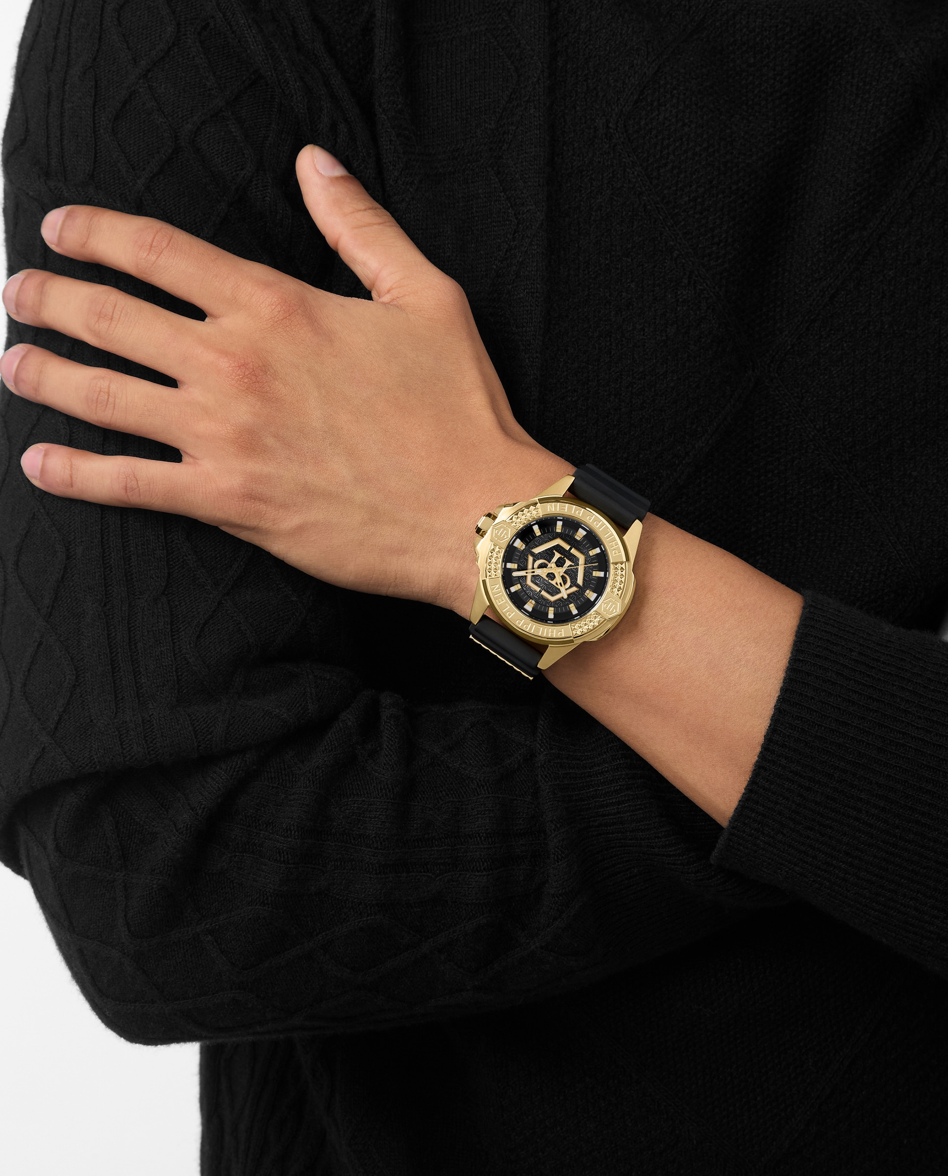 Reloj de hombre plein majesty pwbha0226 de silicona y correa negra - Philipp Plein - Negro Negro-4