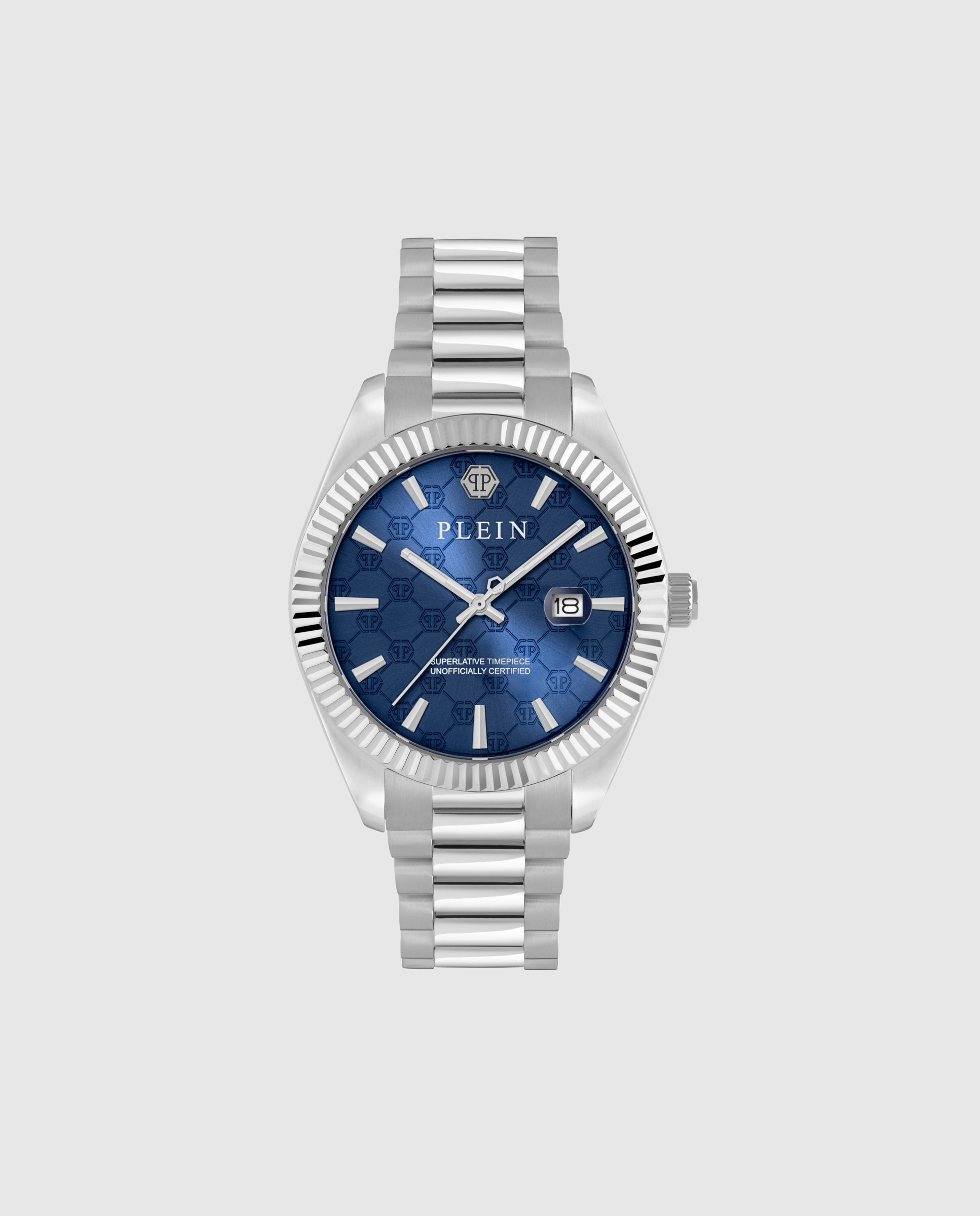 Imagen 0 de Reloj de hombre date superlative pwdha0226 de acero y correa plateada Plata