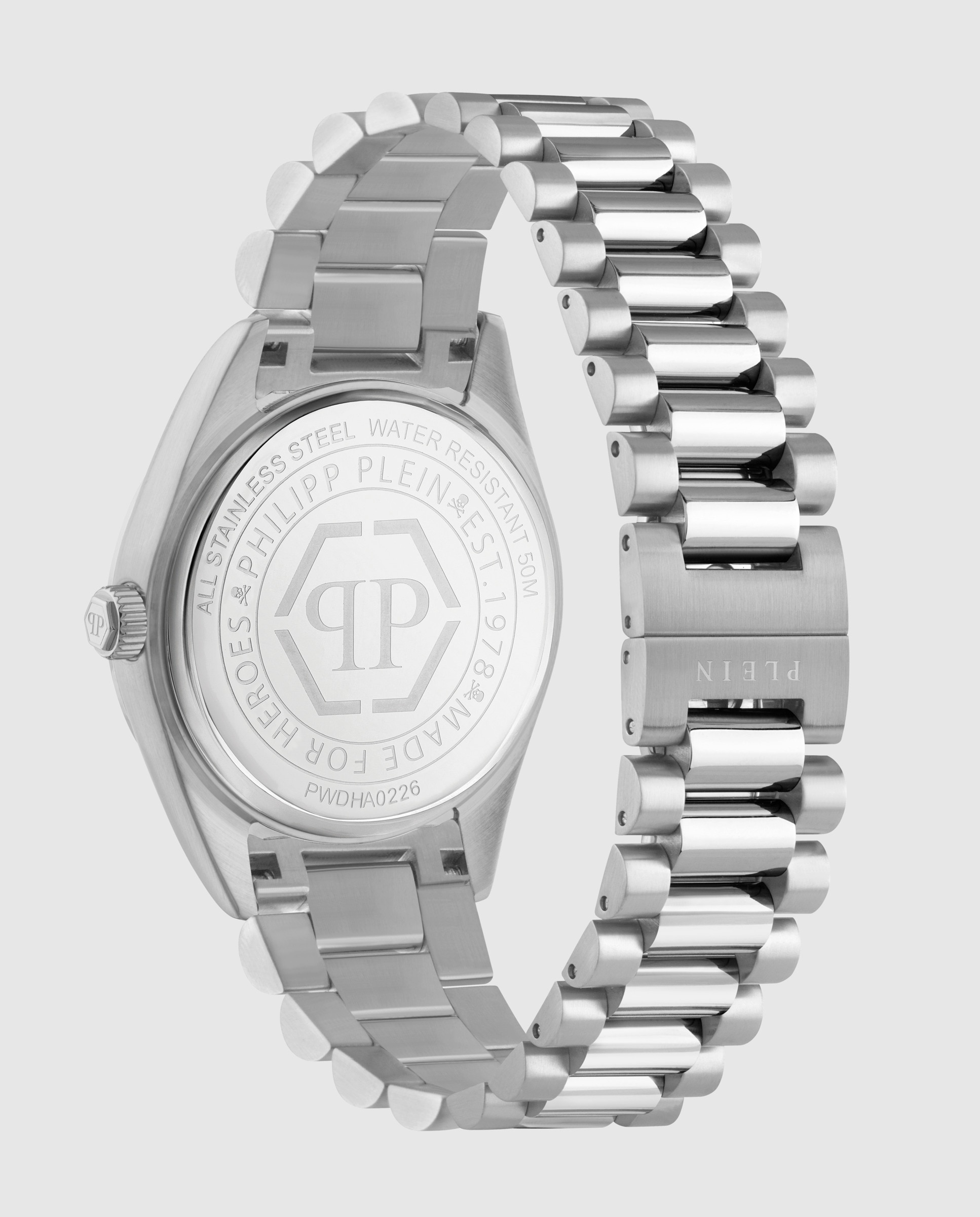 Reloj de hombre date superlative pwdha0226 de acero y correa plateada - Philipp Plein - Plata Plata-3