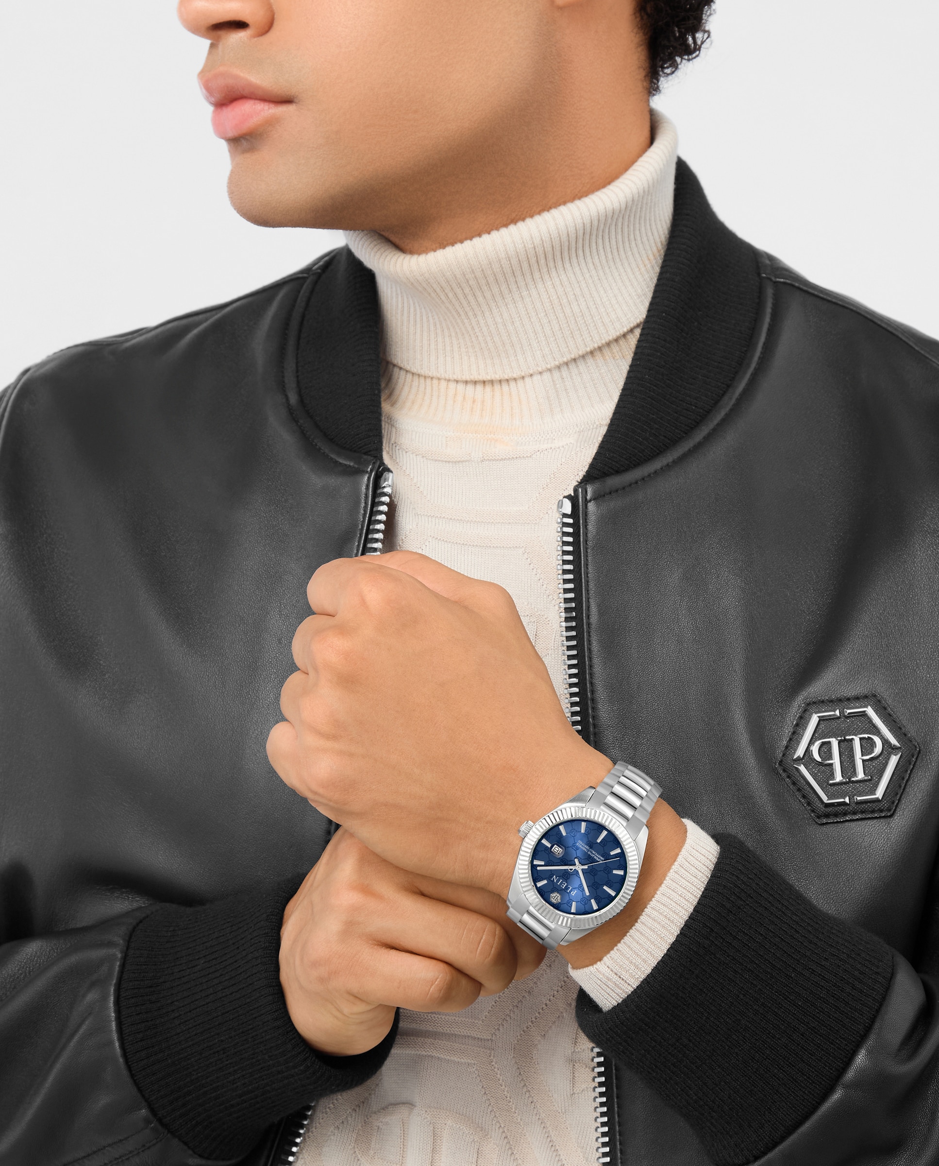 Reloj de hombre date superlative pwdha0226 de acero y correa plateada - Philipp Plein - Plata Plata-4