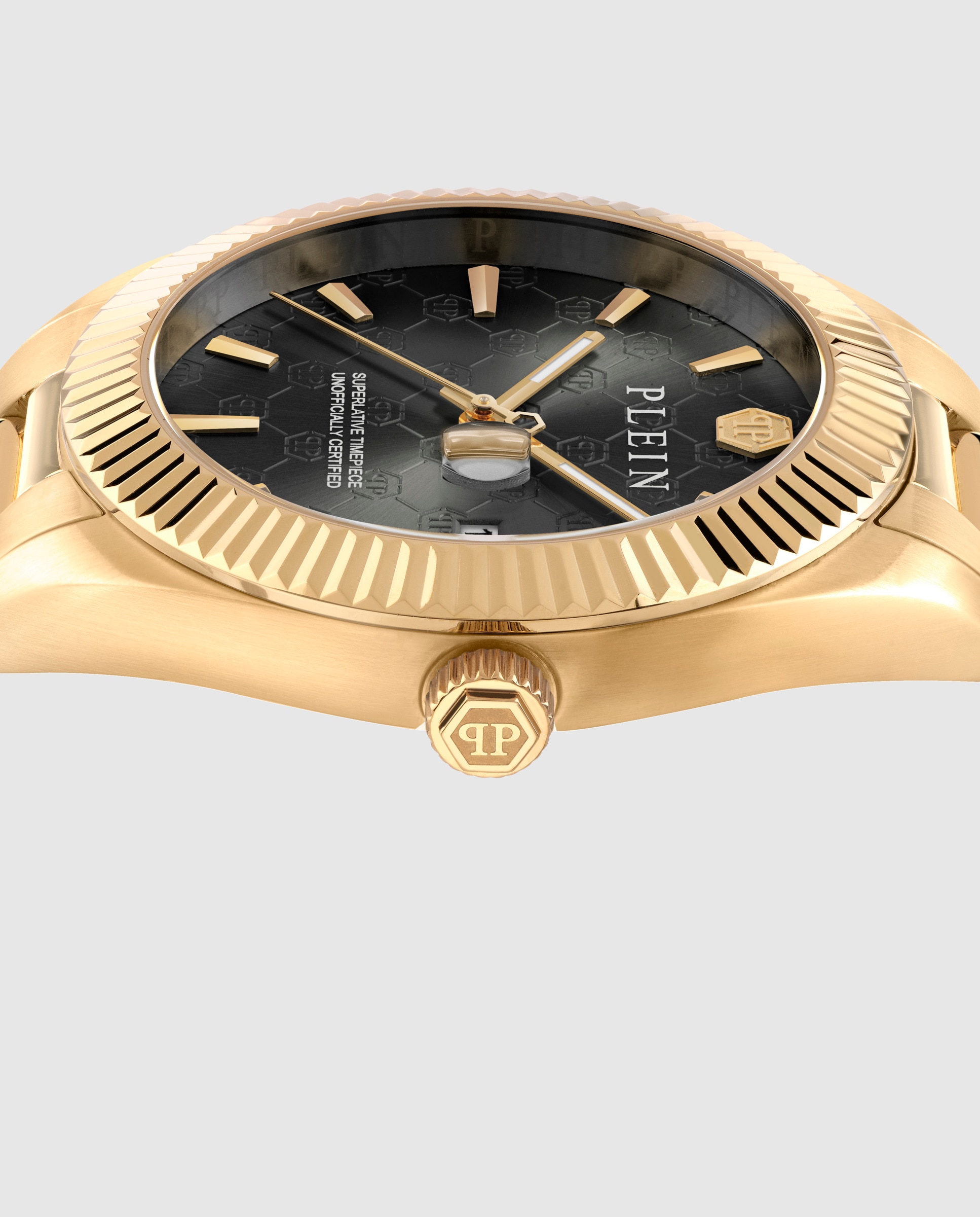 Reloj de hombre date superlative pwdha0426 de acero y correa dorada - Philipp Plein - Oro Oro-3