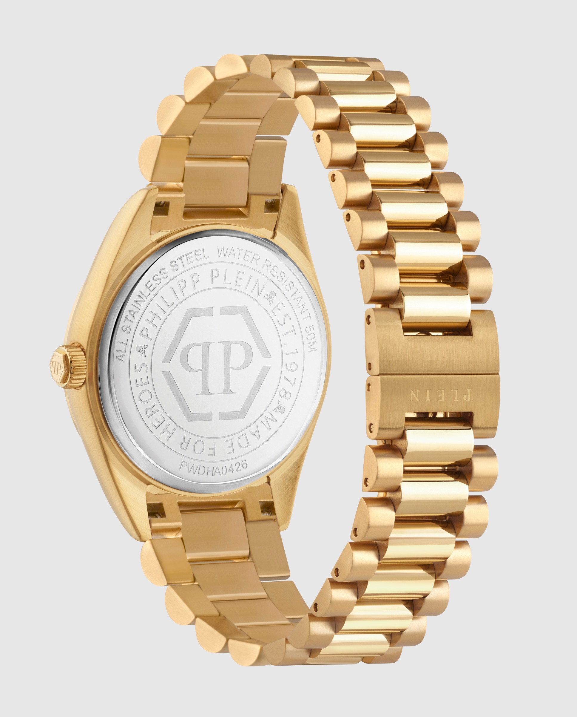Reloj de hombre date superlative pwdha0426 de acero y correa dorada - Philipp Plein - Oro Oro-4