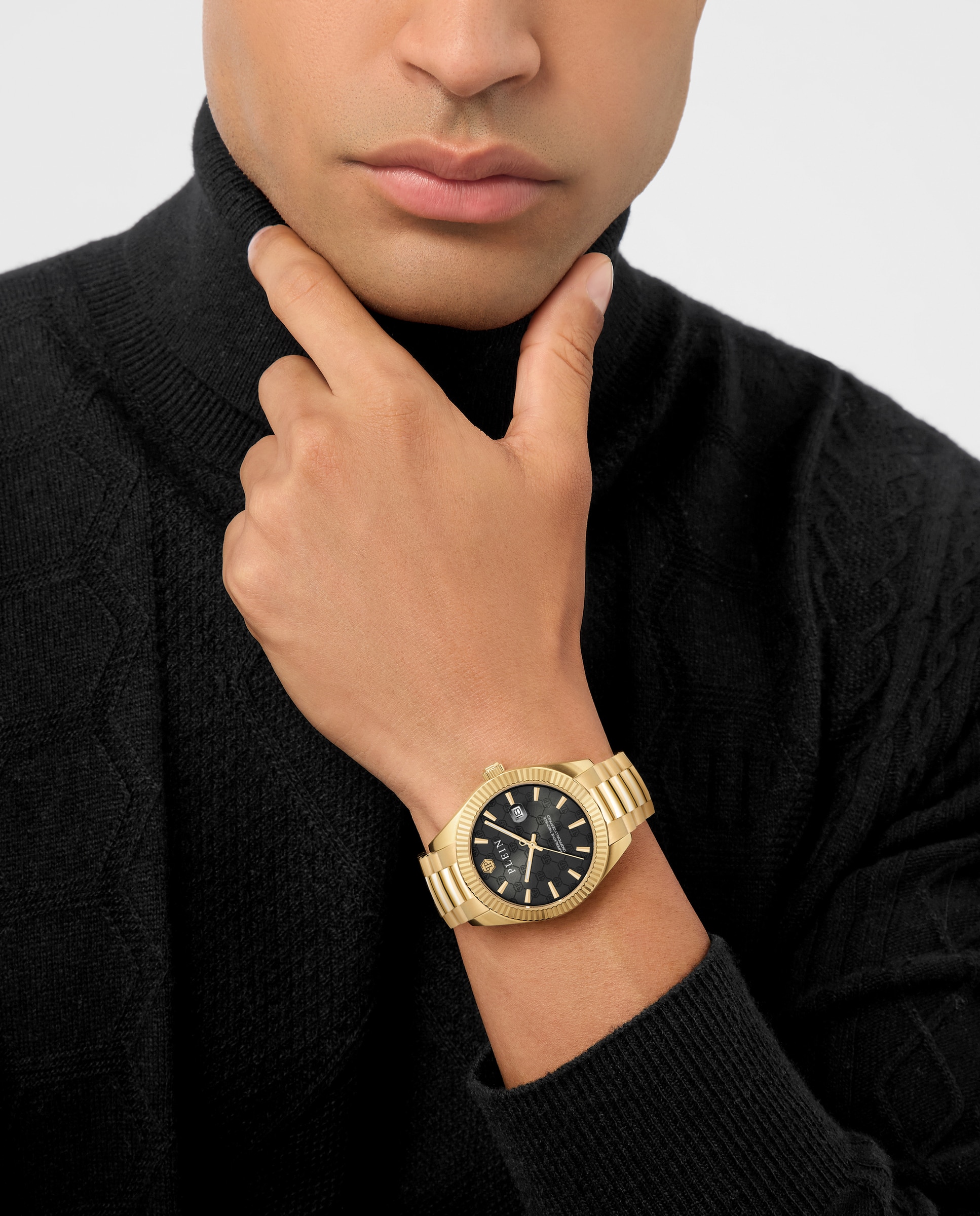 Reloj de hombre date superlative pwdha0426 de acero y correa dorada - Philipp Plein - Oro Oro-5