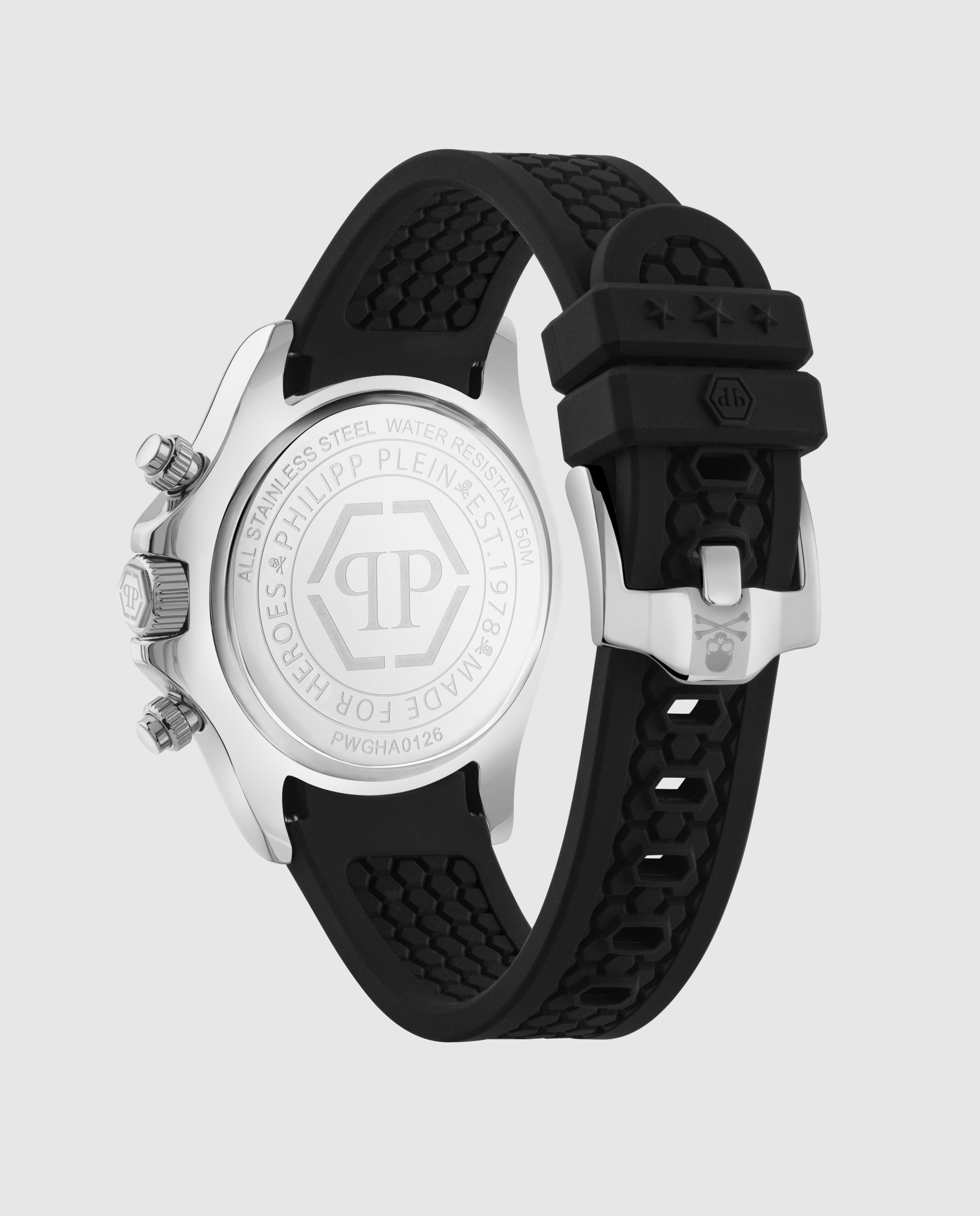 Reloj de hombre plein nobile pwgha0126 de silicona y correa negra - Philipp Plein - Negro Negro-3