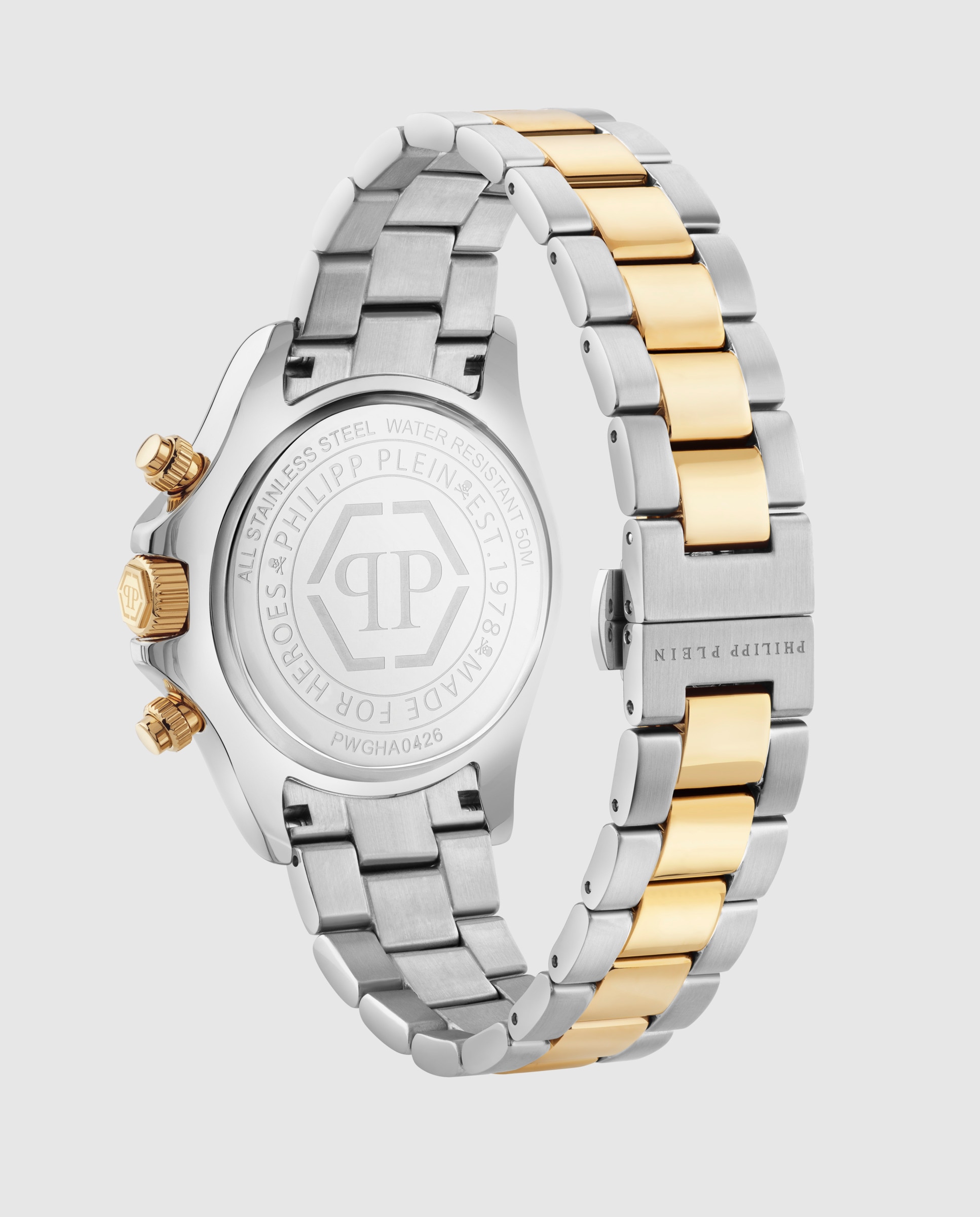 Reloj de hombre plein nobile pwgha0426 de acero y correa dorada - Philipp Plein - Plata Plata-3