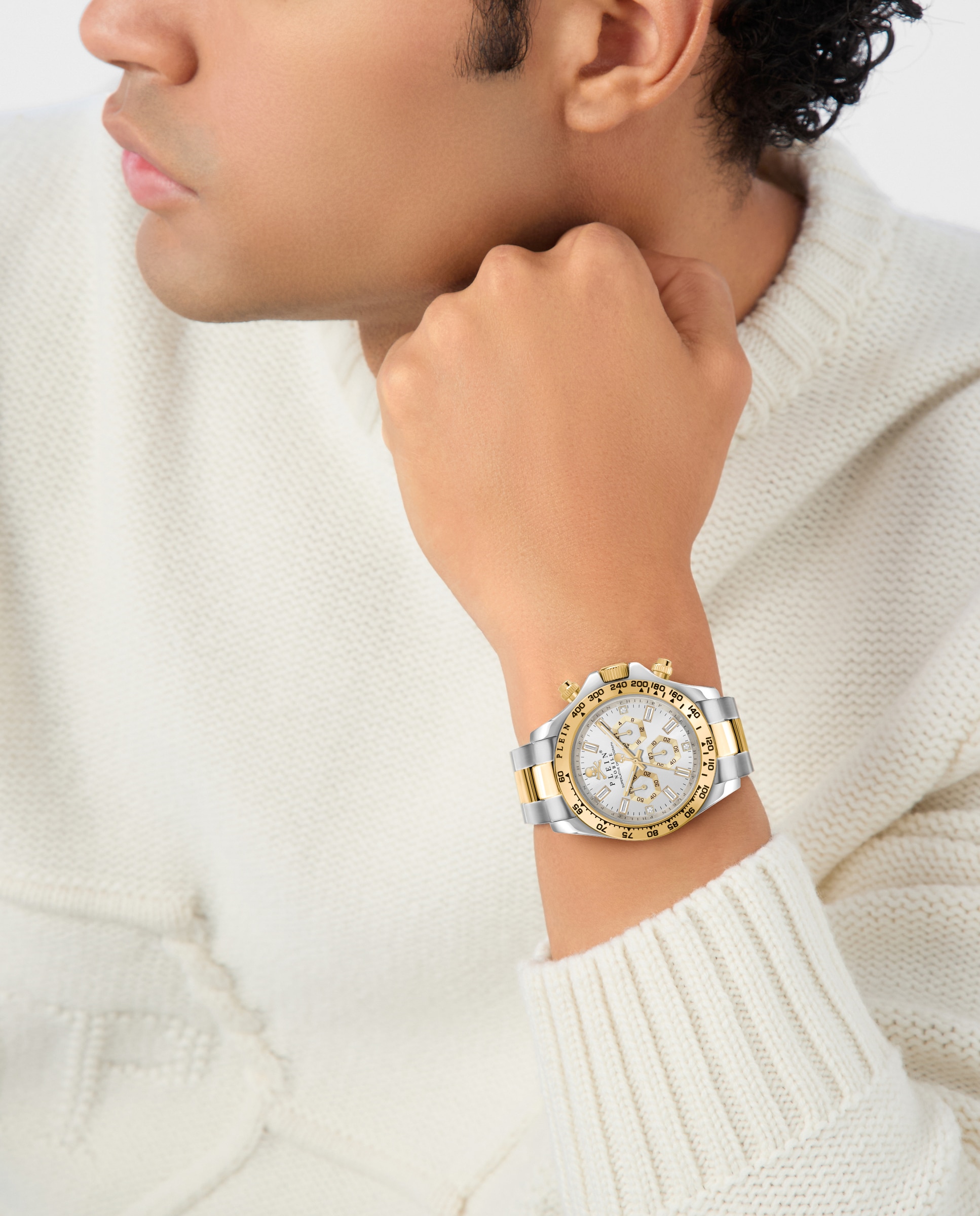 Reloj de hombre plein nobile pwgha0426 de acero y correa dorada - Philipp Plein - Plata Plata-4
