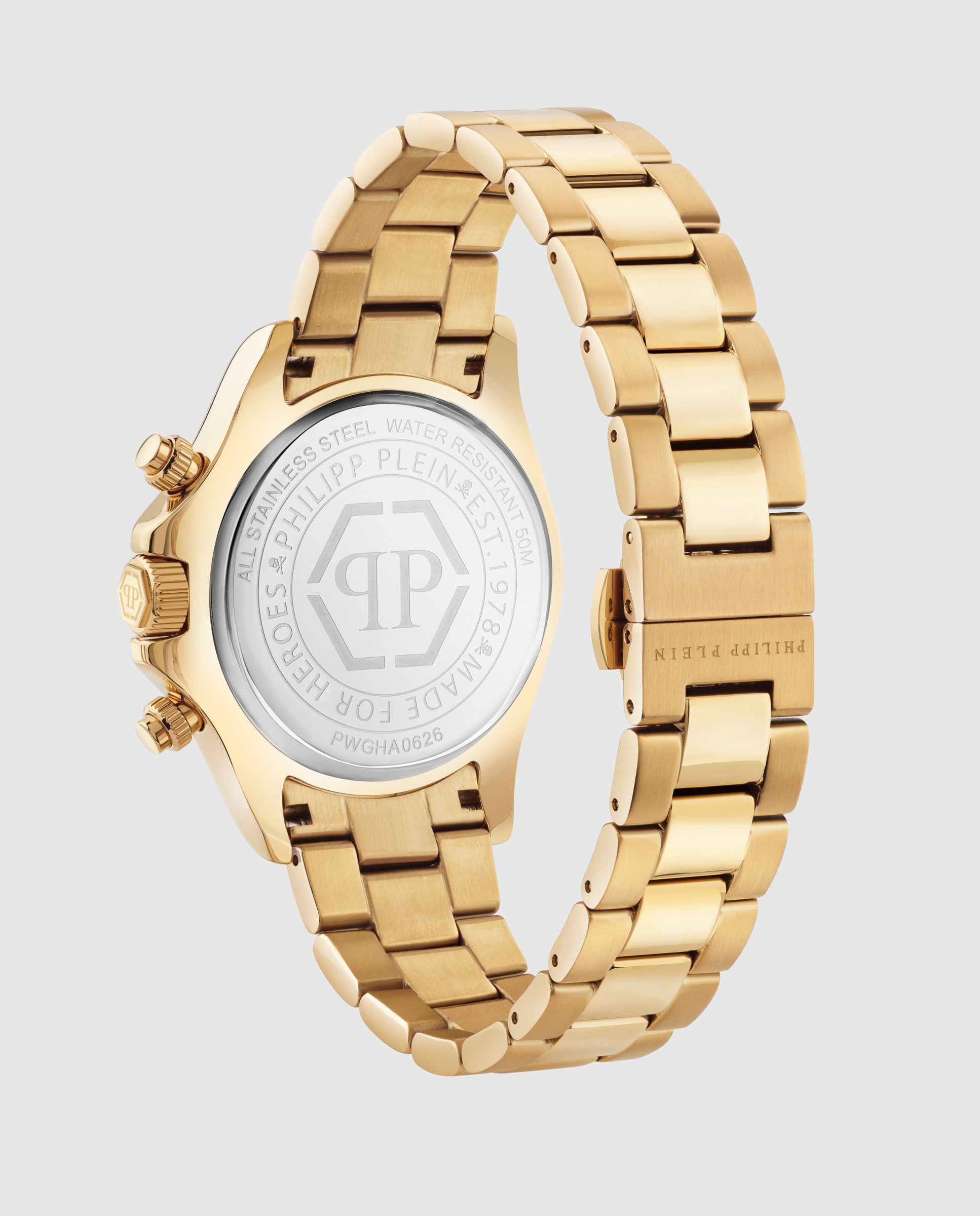 Reloj de hombre plein nobile pwgha0626 de acero y correa dorada - Philipp Plein - Oro Oro-3