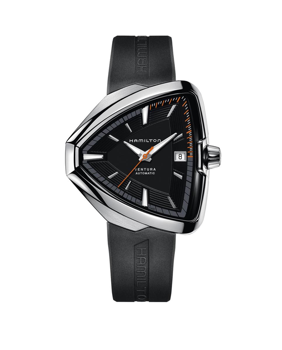 Reloj de hombre automático ventura elvis 80 h24555331 con calendario y correa de caucho