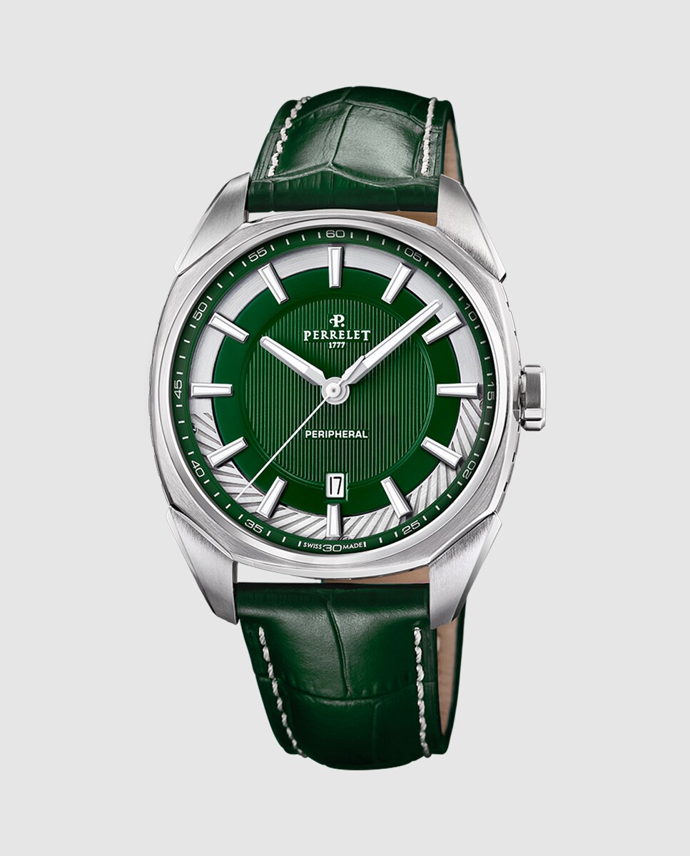 Reloj de hombre A1100/5 Lab Peripheral de piel verde Verde-1