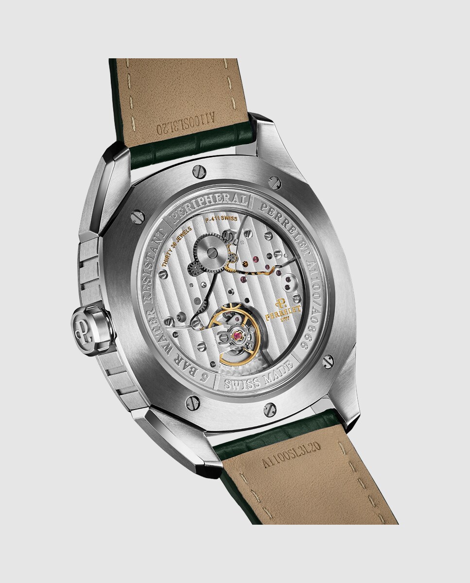 Reloj de hombre A1100/5 Lab Peripheral de piel verde Verde-3
