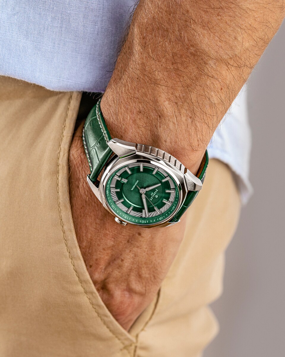 Reloj de hombre A1100/5 Lab Peripheral de piel verde Verde-5