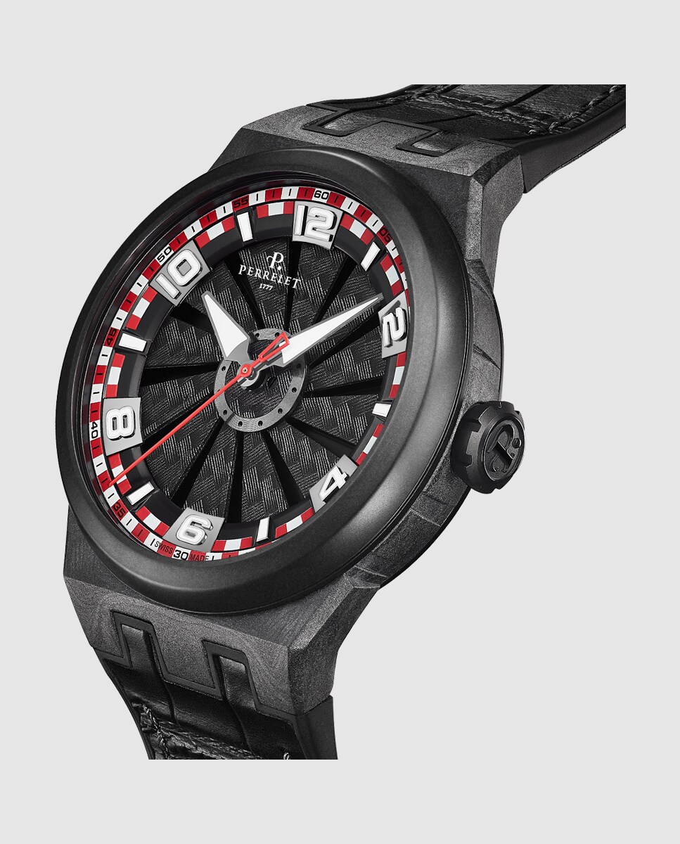 Reloj de hombre A4065/3 Turbine Carbon de caucho negro Negro-2