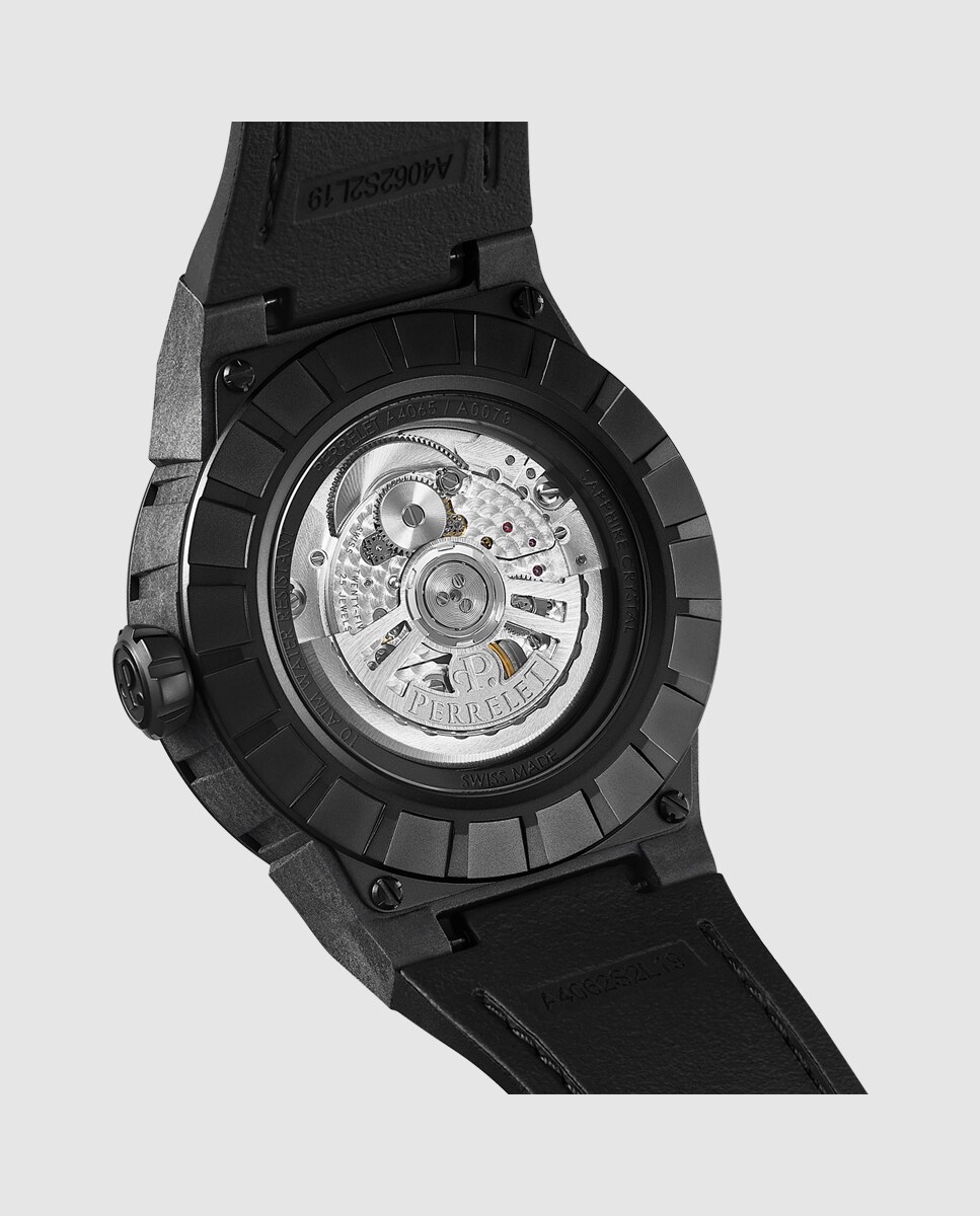 Reloj de hombre A4065/3 Turbine Carbon de caucho negro Negro-4