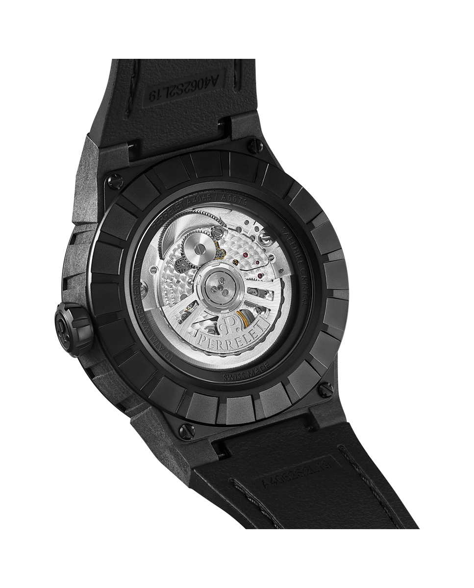 Reloj de hombre A4065/3 Turbine Carbon de caucho negro Negro-5