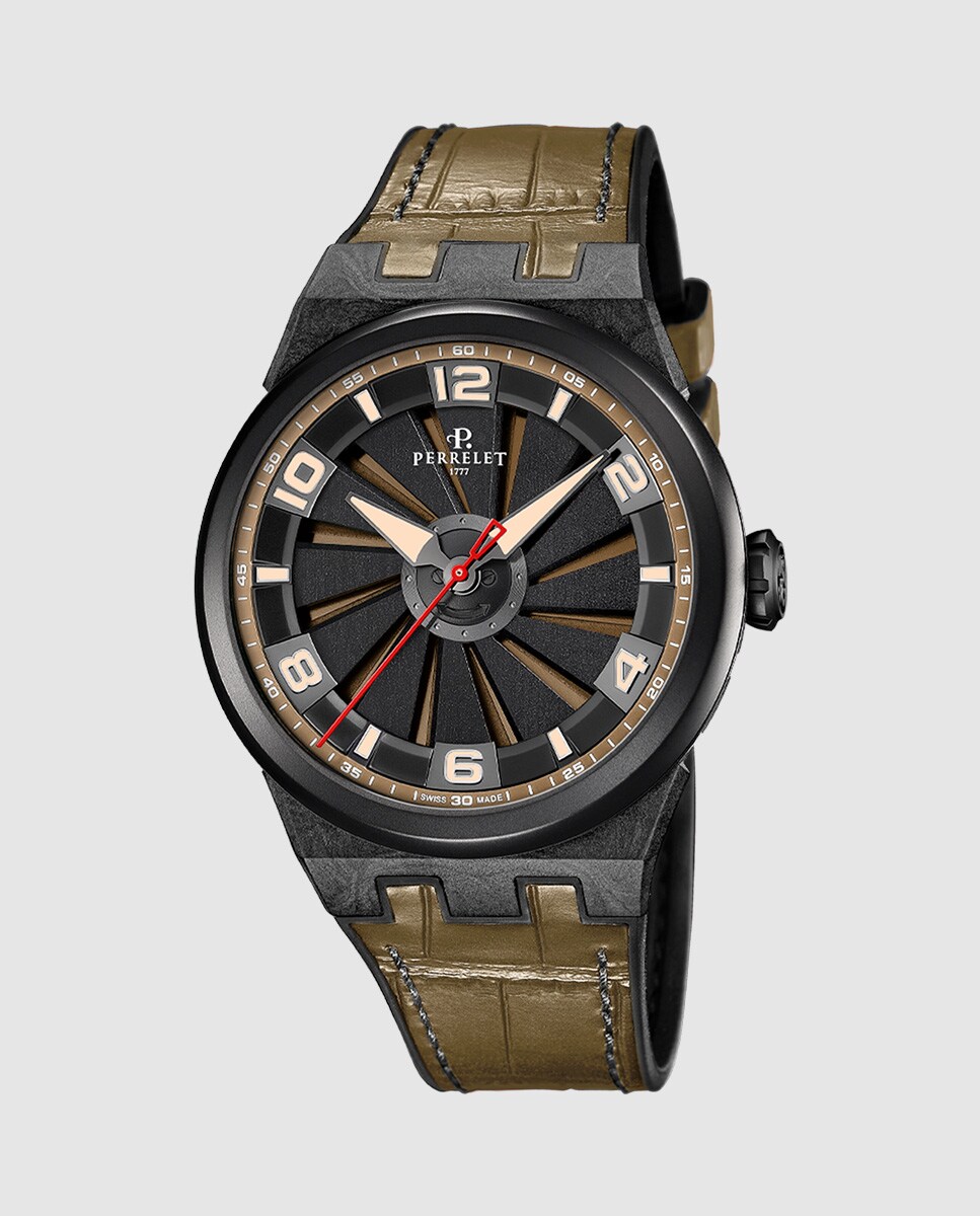Reloj de hombre A4065/8 Turbine Carbon de piel Verde-1