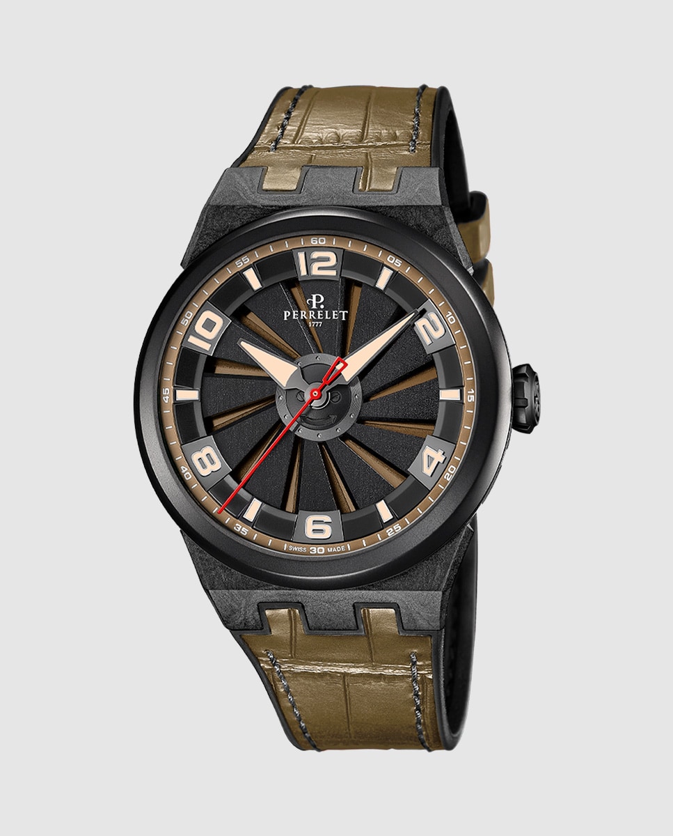 Reloj de hombre A4065/8 Turbine Carbon de piel Verde-1
