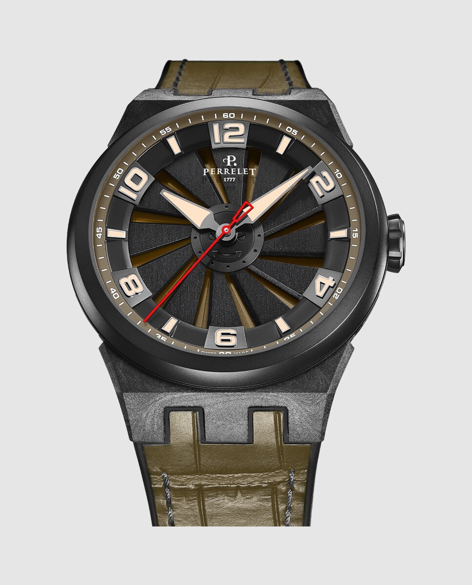 Reloj de hombre A4065/8 Turbine Carbon de piel Verde-3