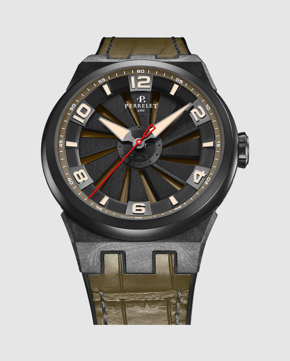 Reloj de hombre A4065/8 Turbine Carbon de piel Verde-3