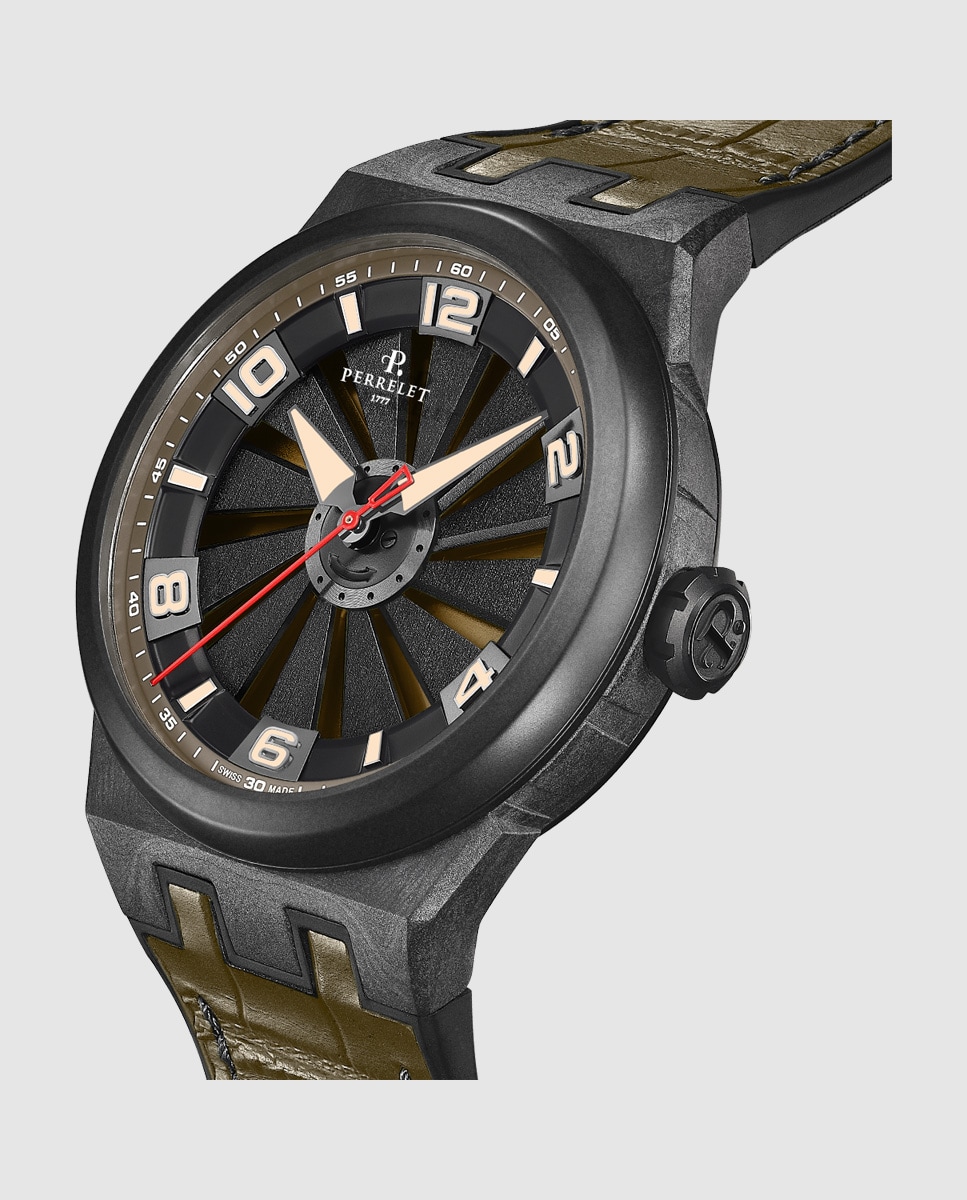 Reloj de hombre A4065/8 Turbine Carbon de piel Verde-4