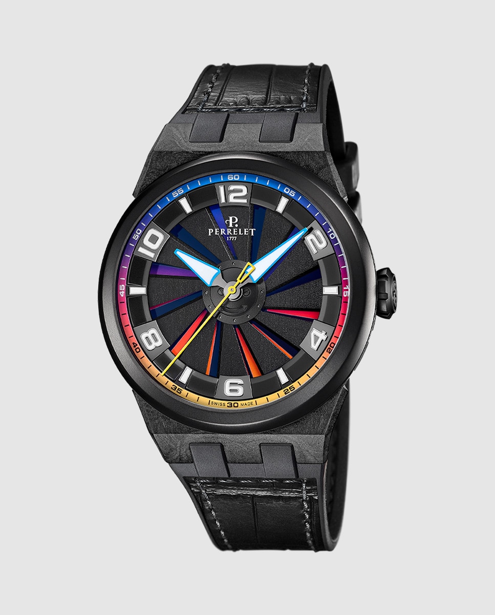 Reloj de hombre a4065/s7 turbine carbon de piel - Perrelet - Negro Negro-1