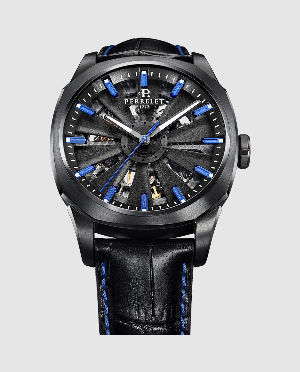 Reloj de hombre a1062/2 turbine urban skeleton de piel - Perrelet - Negro Negro-2