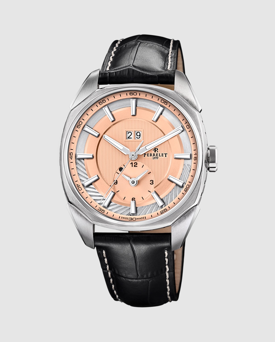 Reloj de hombre a1101/6 lab peripheral de piel - Perrelet - Negro Negro-1