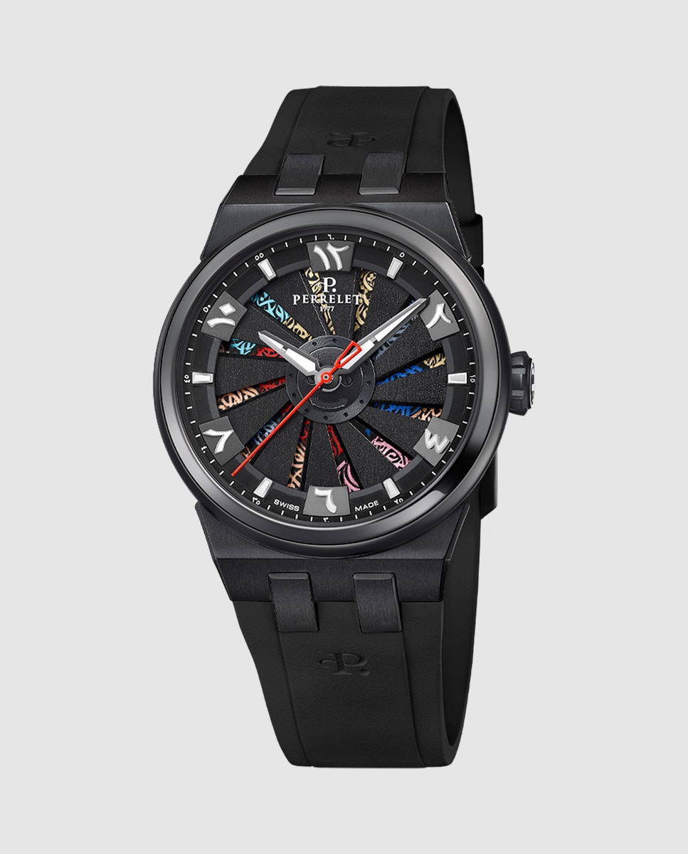 ポセイドン Reloj de hombre a4067/s8 turbine de caucho negro Negro Perrelet