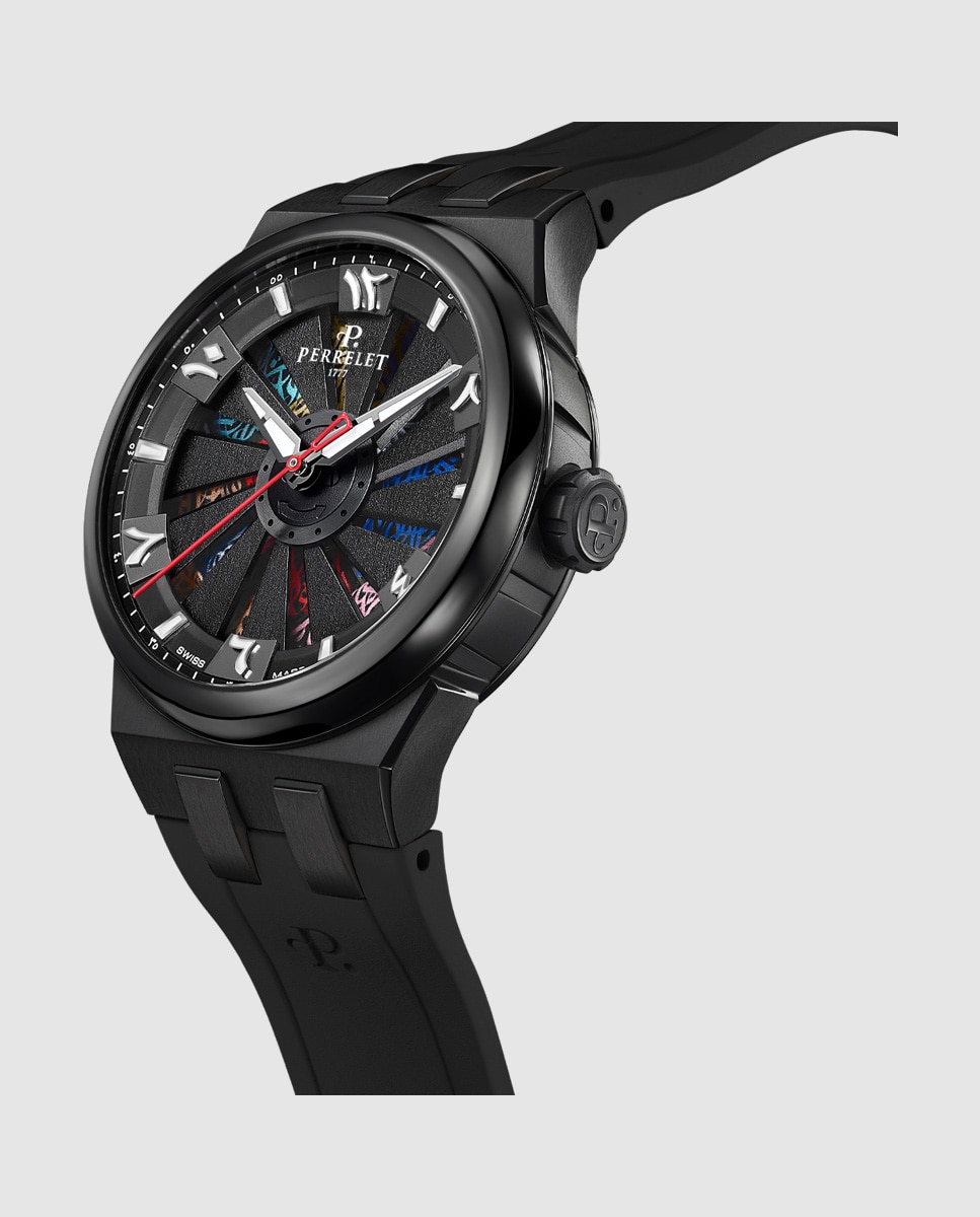 Reloj de hombre a4067/s8 turbine de caucho negro Negro Perrelet