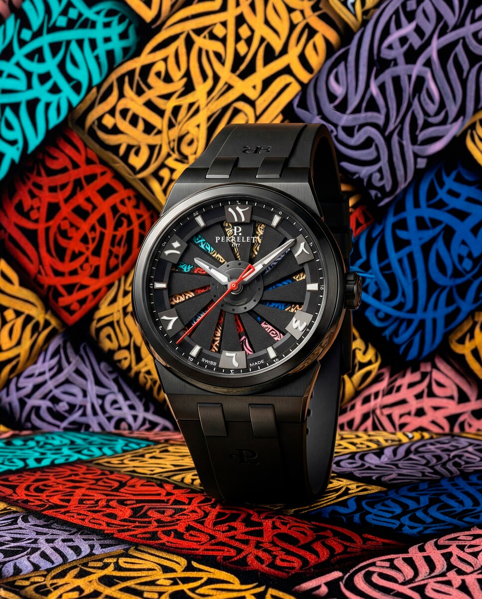 Reloj de hombre a4067/s8 turbine de caucho negro Negro Perrelet