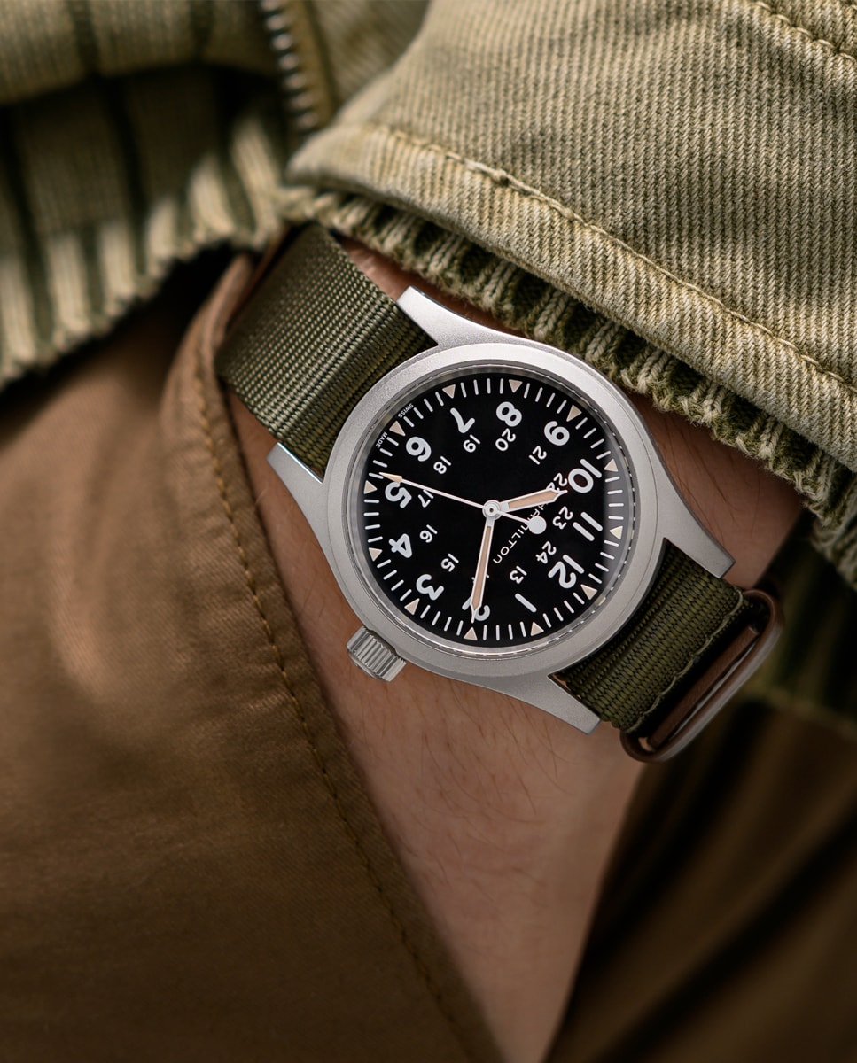 Reloj de hombre mecánico Khaki Field de 38 mm H69439931 con correa textil - Hamilton - Verde Verde-4