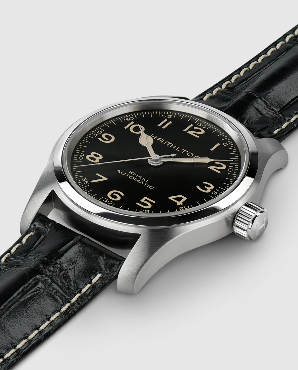 Reloj de hombre automático khaki field murph de 42 mm h70665130 con correa de piel - Hamilton - Negro Negro-3