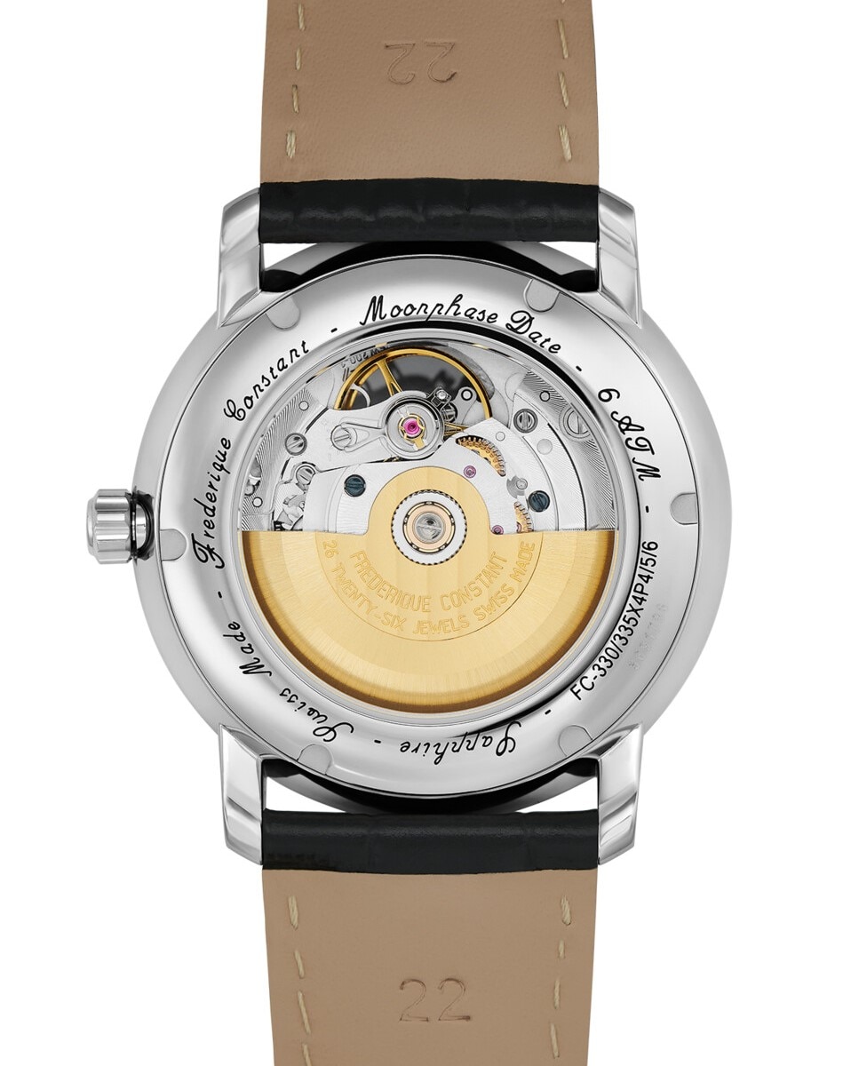 Reloj de hombre classics fc-335mc4p6 automático heart beat moonphase date esfera plata caja de acero - Frederique Constant - Negro Negro-2