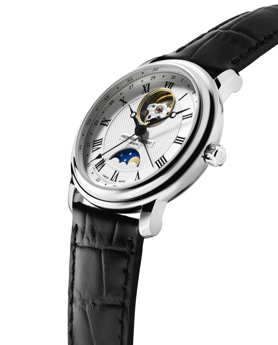 Reloj de hombre classics fc-335mc4p6 automático heart beat moonphase date esfera plata caja de acero - Frederique Constant - Negro Negro-3