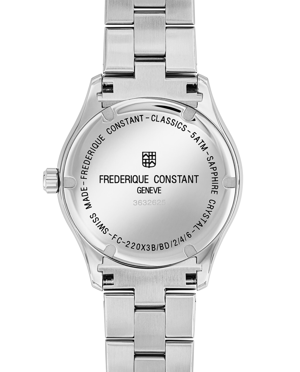 Reloj de mujer Classics FC-220MS3B6B quartz ladies esfera plata caja de acero Plata-2