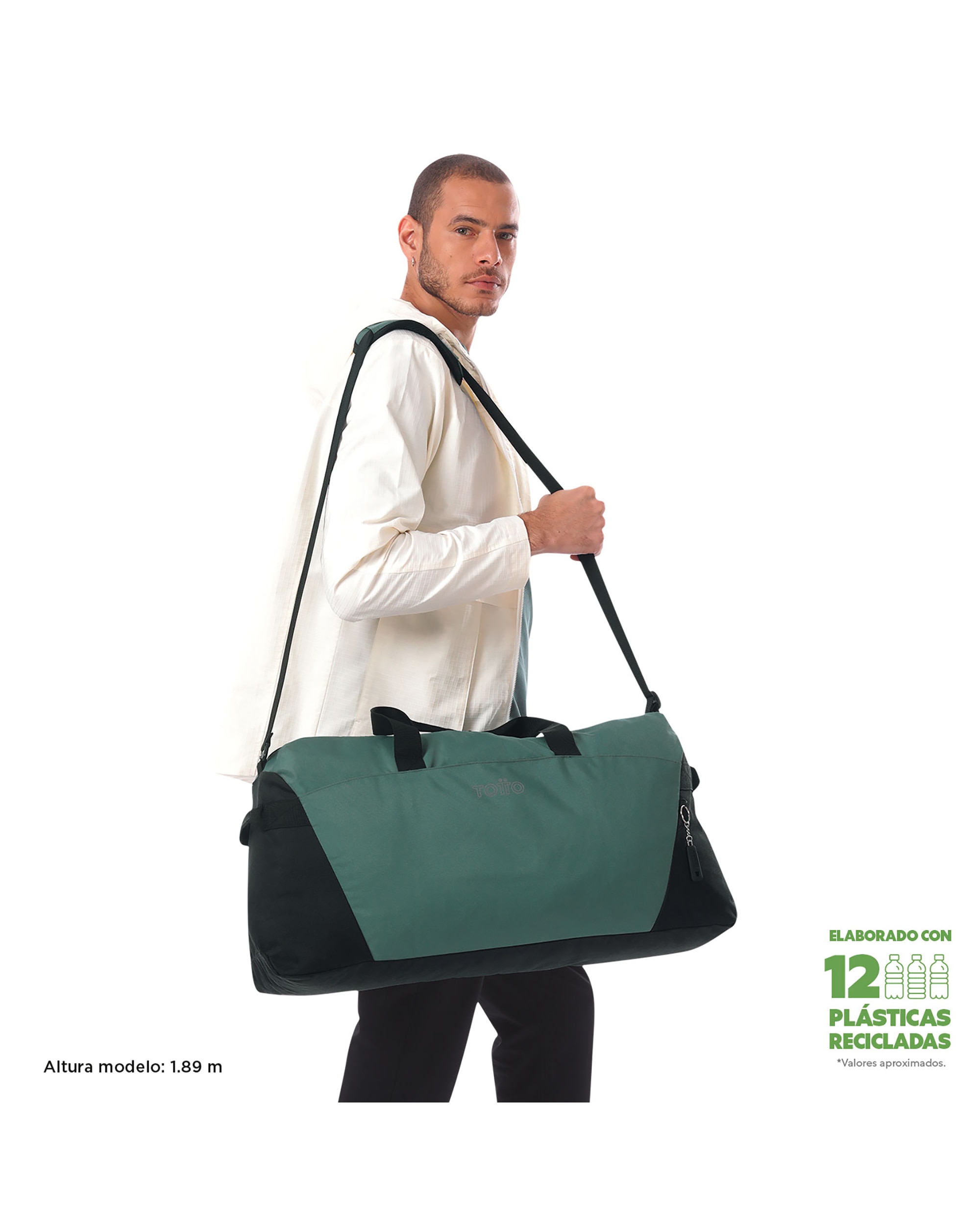 Bolsa grande Active Pro L con capacidad 56 L - Totto - Verde Verde-2