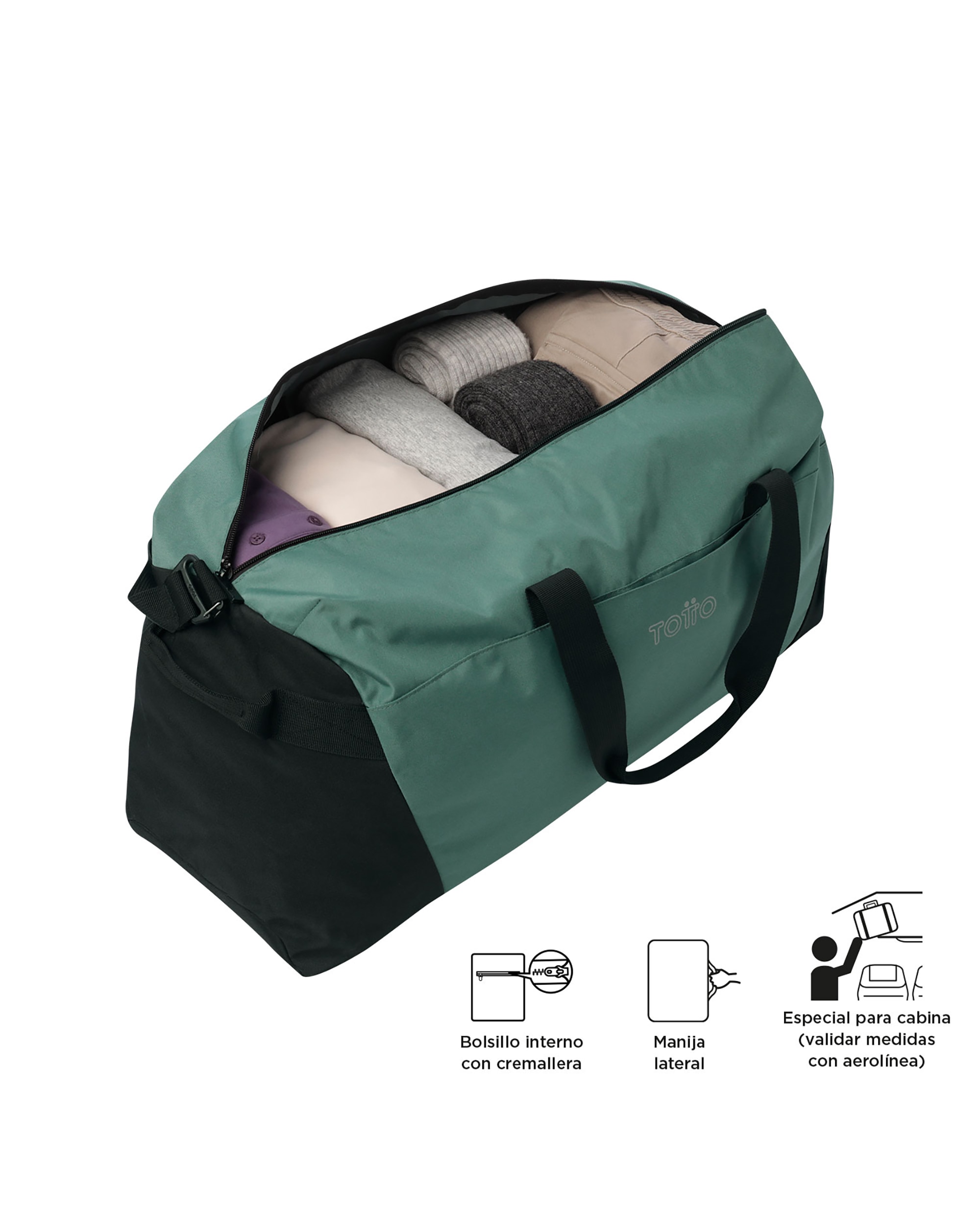 Bolsa grande Active Pro L con capacidad 56 L - Totto - Verde Verde-5