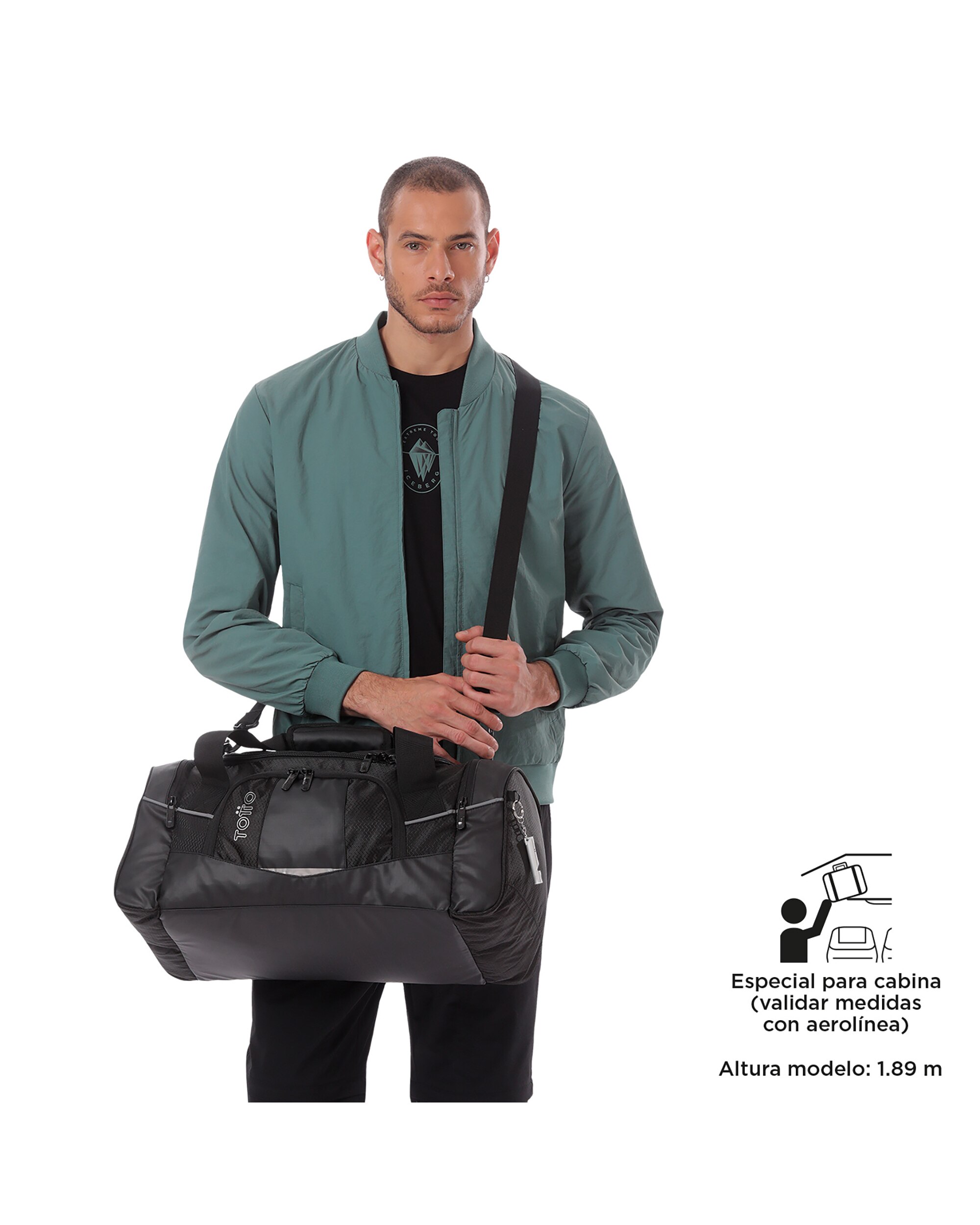 Bolsa grande Tek 20 con capacidad 30 L - Totto - Negro Negro-2