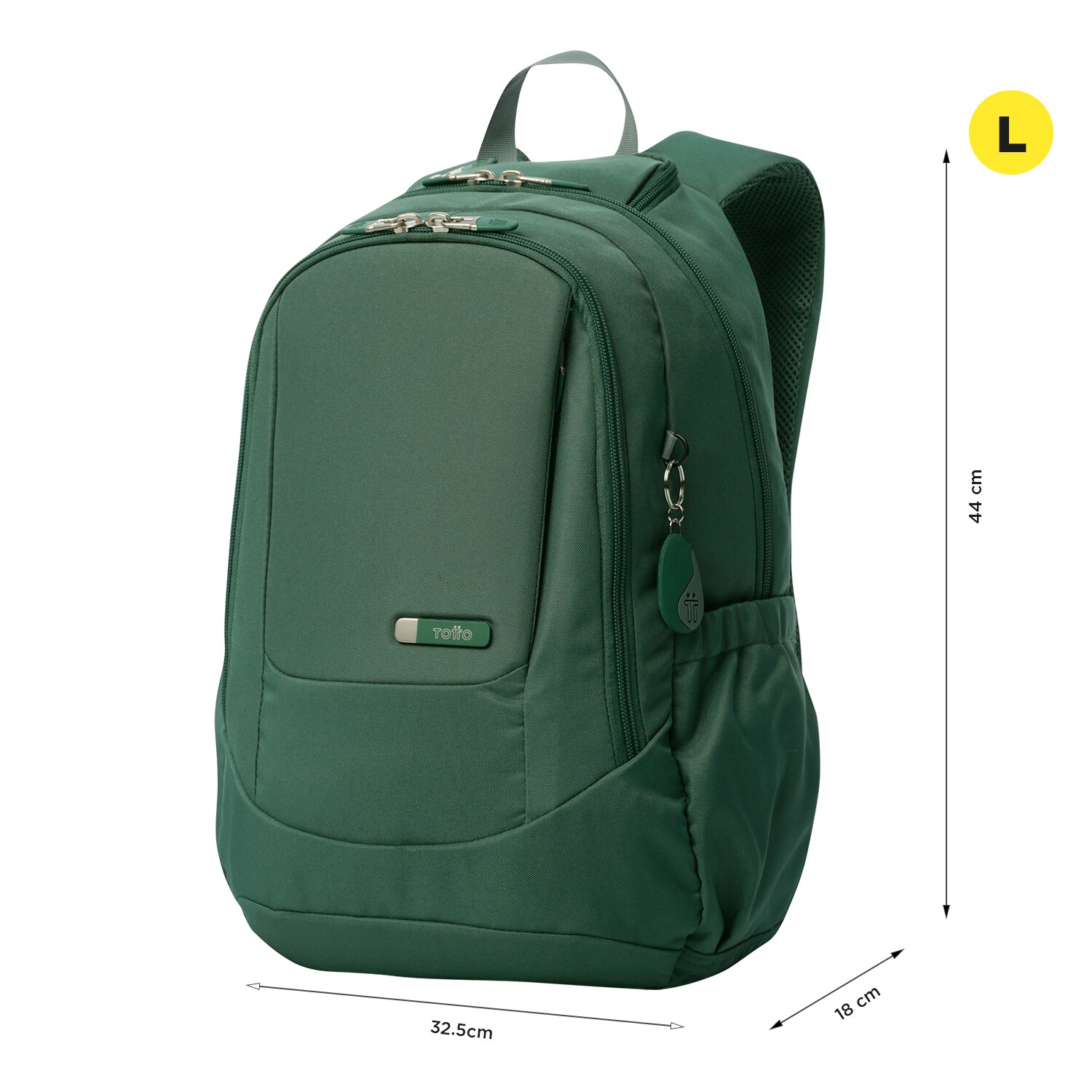 Mochila urbana totto goctal 2.0 para portátil de 14” y bolsillo para botella Verde oscuro-3