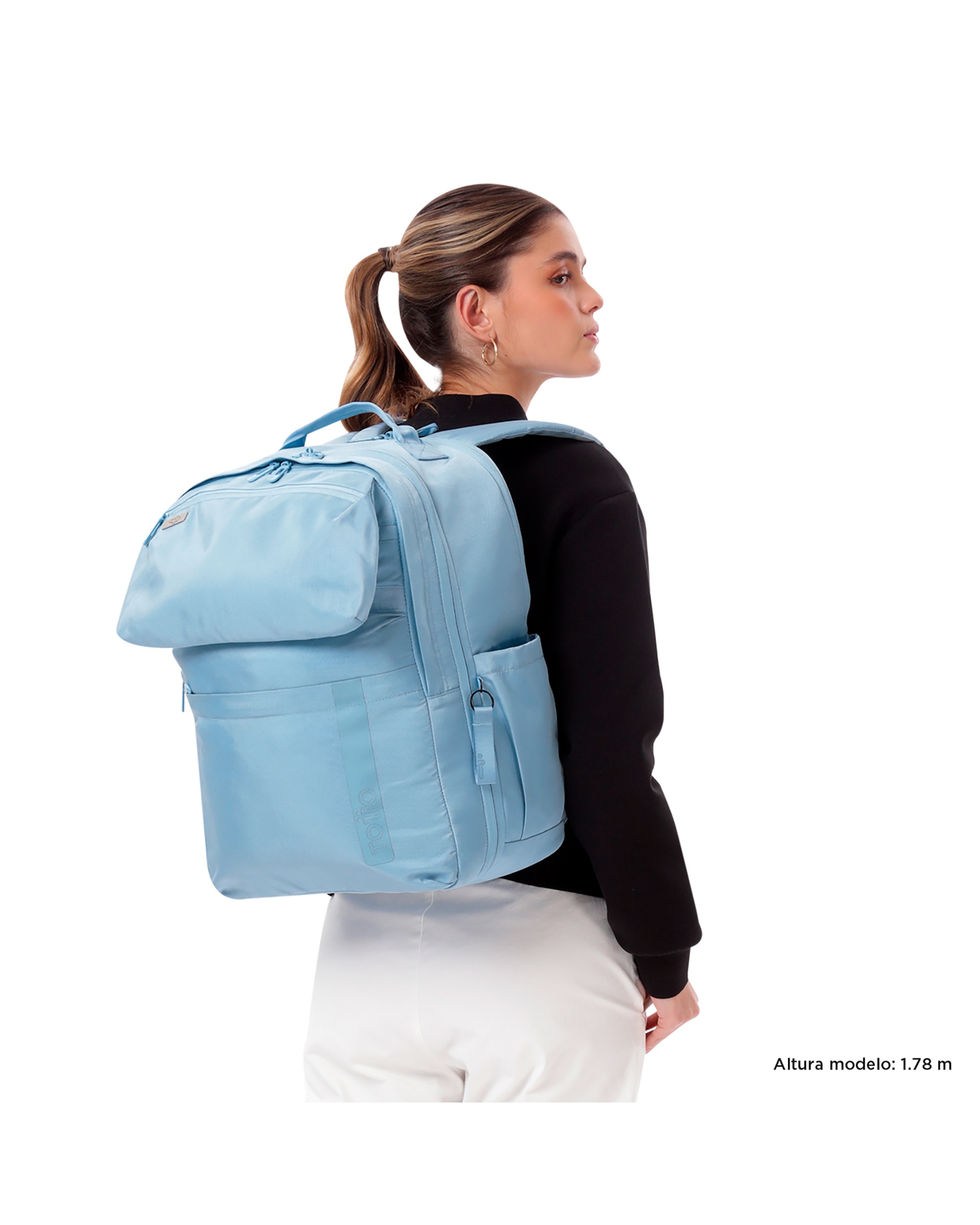 Mochila grande Elan Travel con capacidad 30 L - Totto - Azul claro Azul claro-2