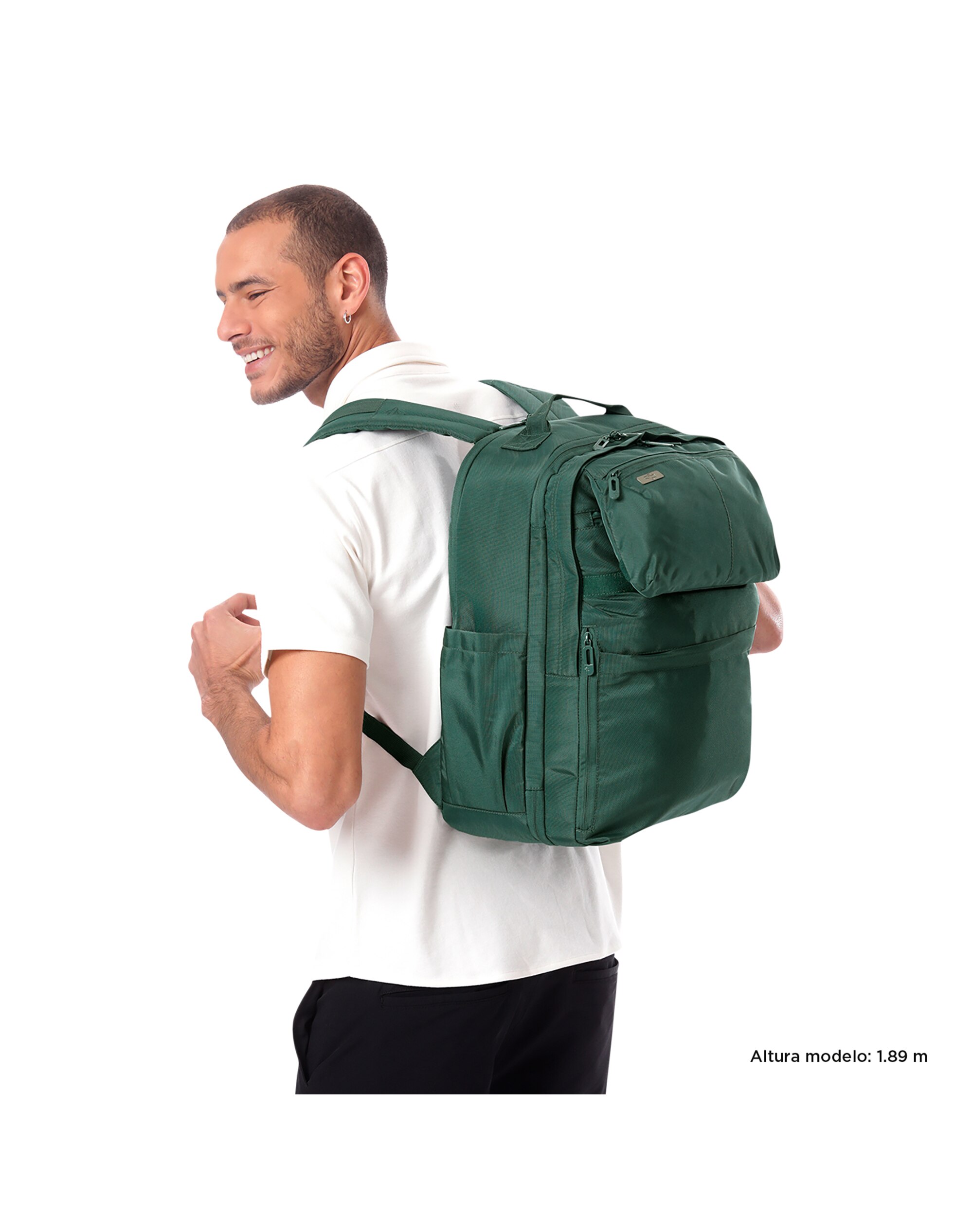 Mochila grande Elan Travel con capacidad 30 L - Totto - Verde oscuro Verde oscuro-2