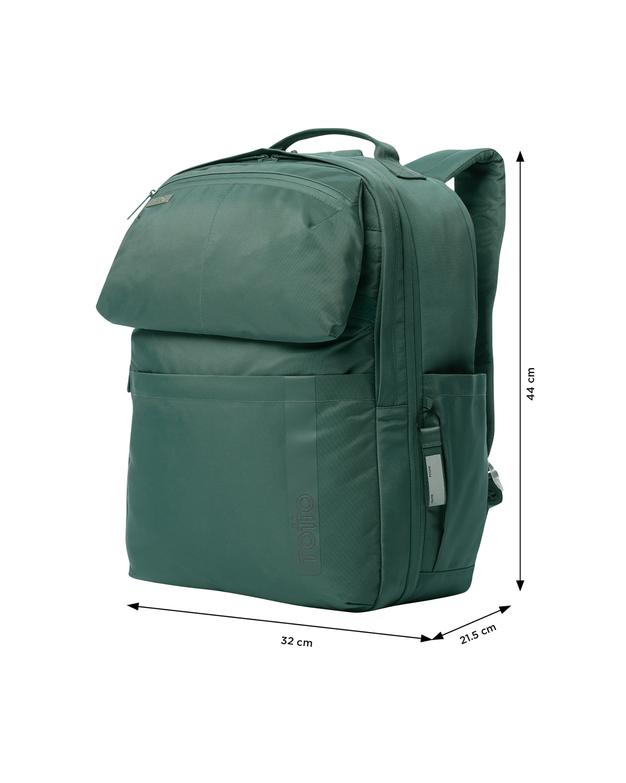 Mochila grande Elan Travel con capacidad 30 L - Totto - Verde oscuro Verde oscuro-3