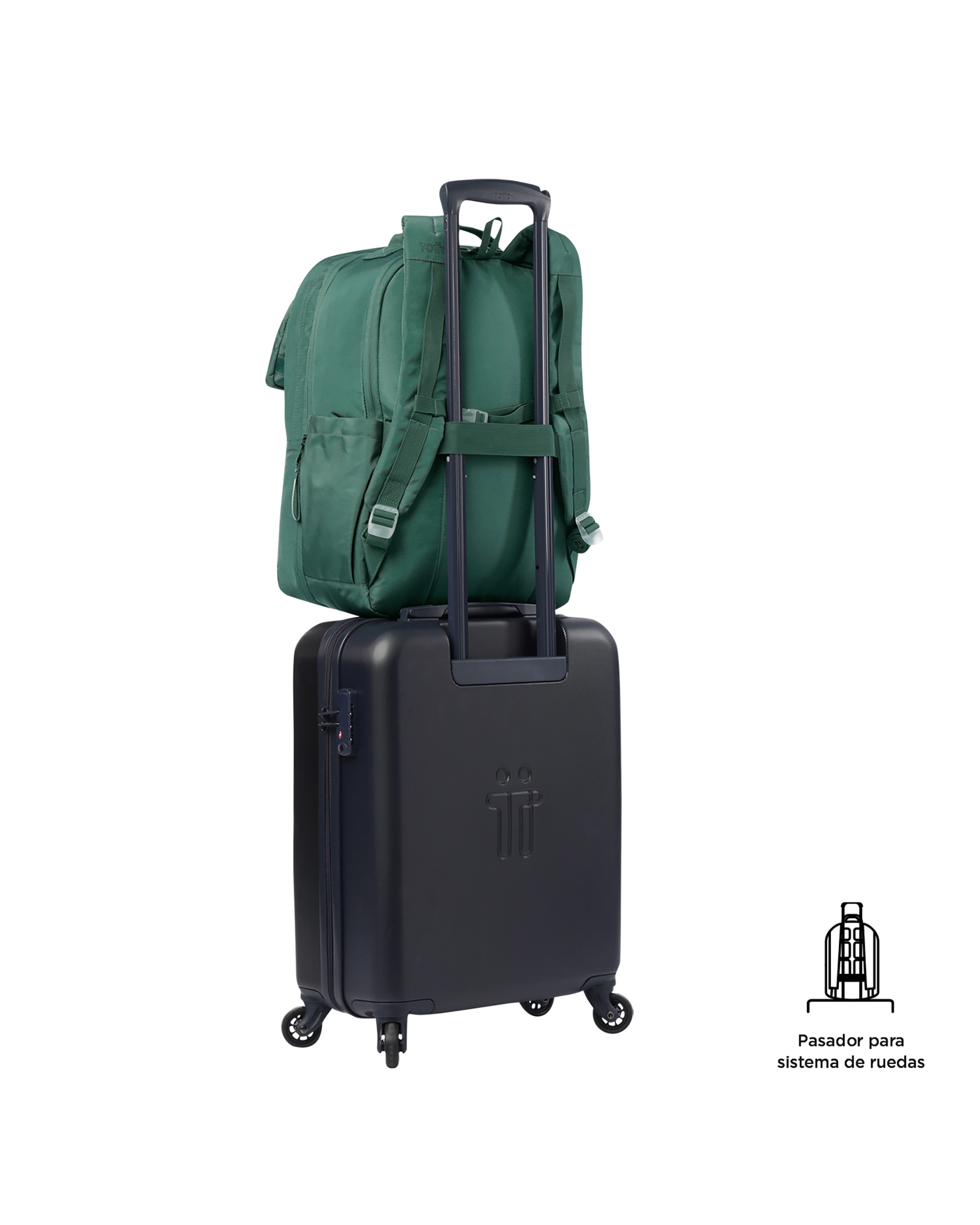 Mochila grande Elan Travel con capacidad 30 L - Totto - Verde oscuro Verde oscuro-6