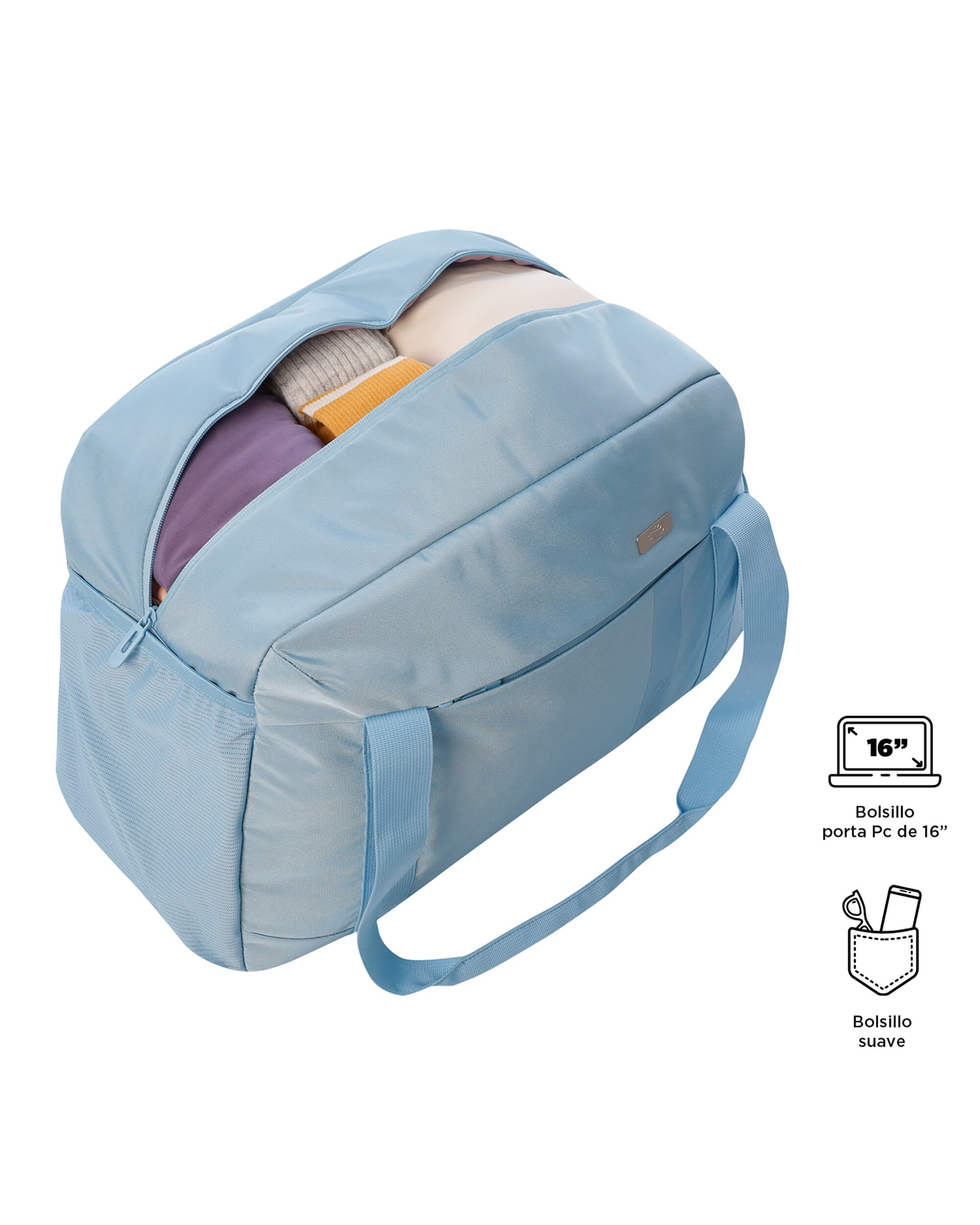 Bolsa grande Elan con capacidad 33 L - Totto - Celeste Celeste-4