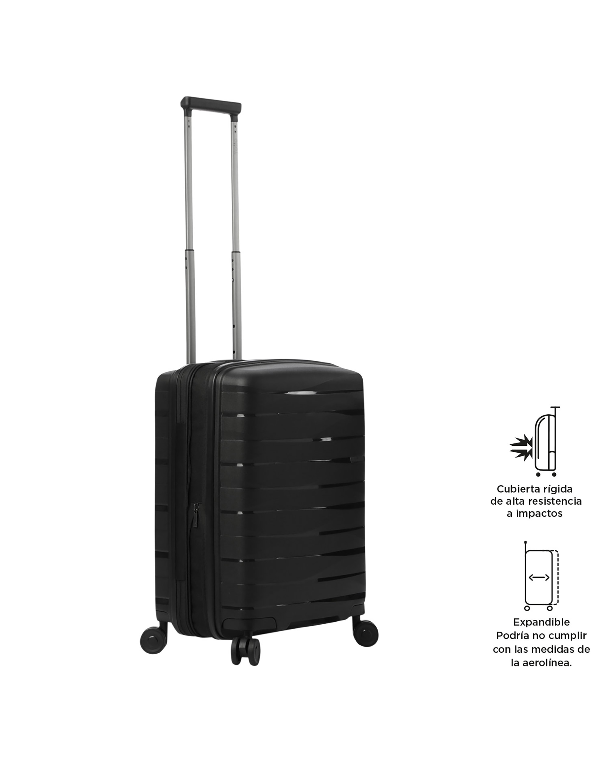 Maleta de cabina glide s rígida con capacidad de 42.40l - Totto - Negro Negro-6