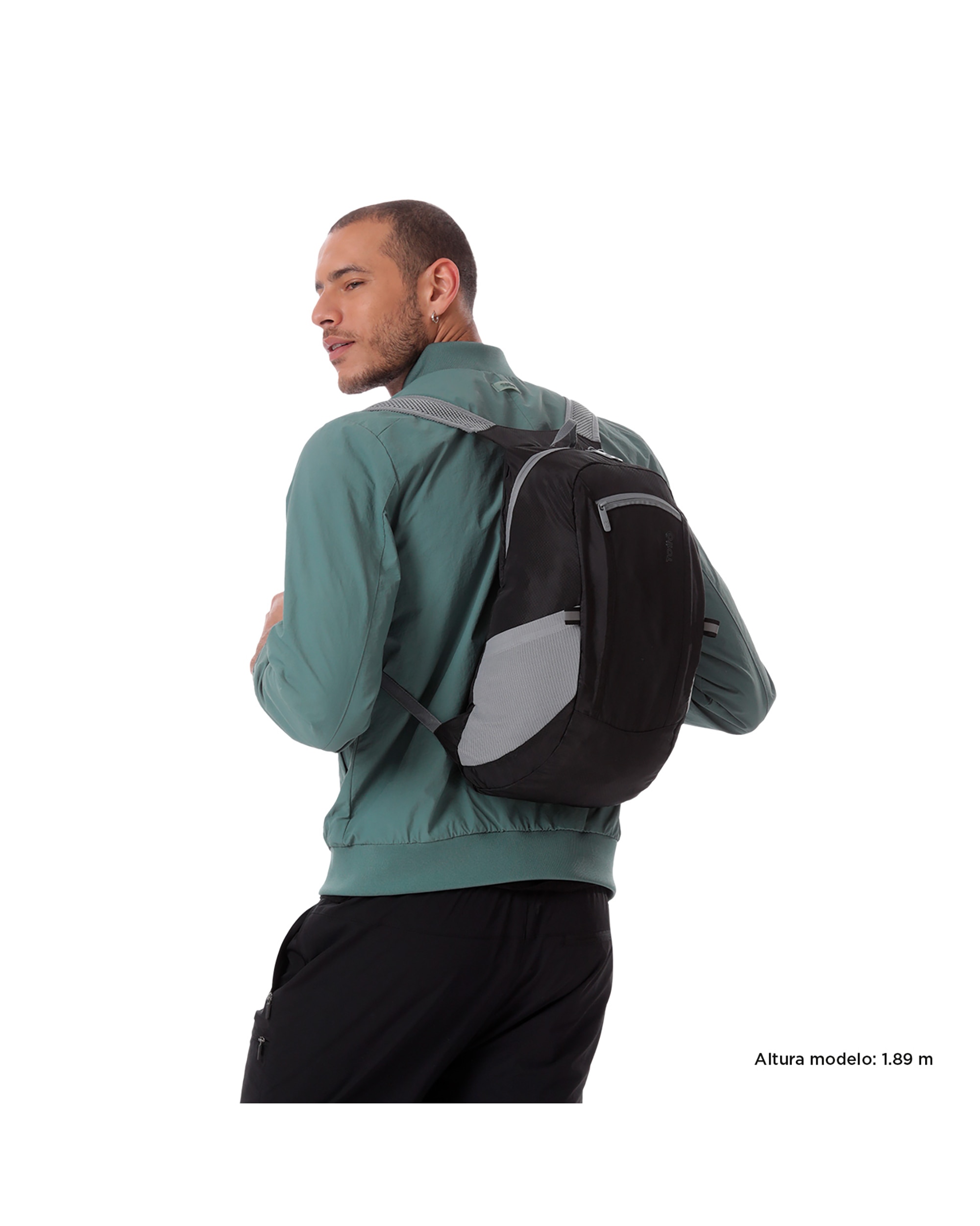 Mochila grande Plegable Troker 15 con capacidad 15 L - Totto - Negro Negro-3