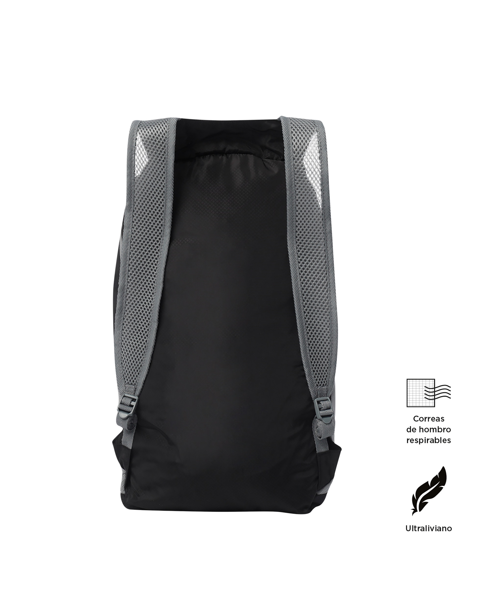 Mochila grande Plegable Troker 15 con capacidad 15 L - Totto - Negro Negro-6