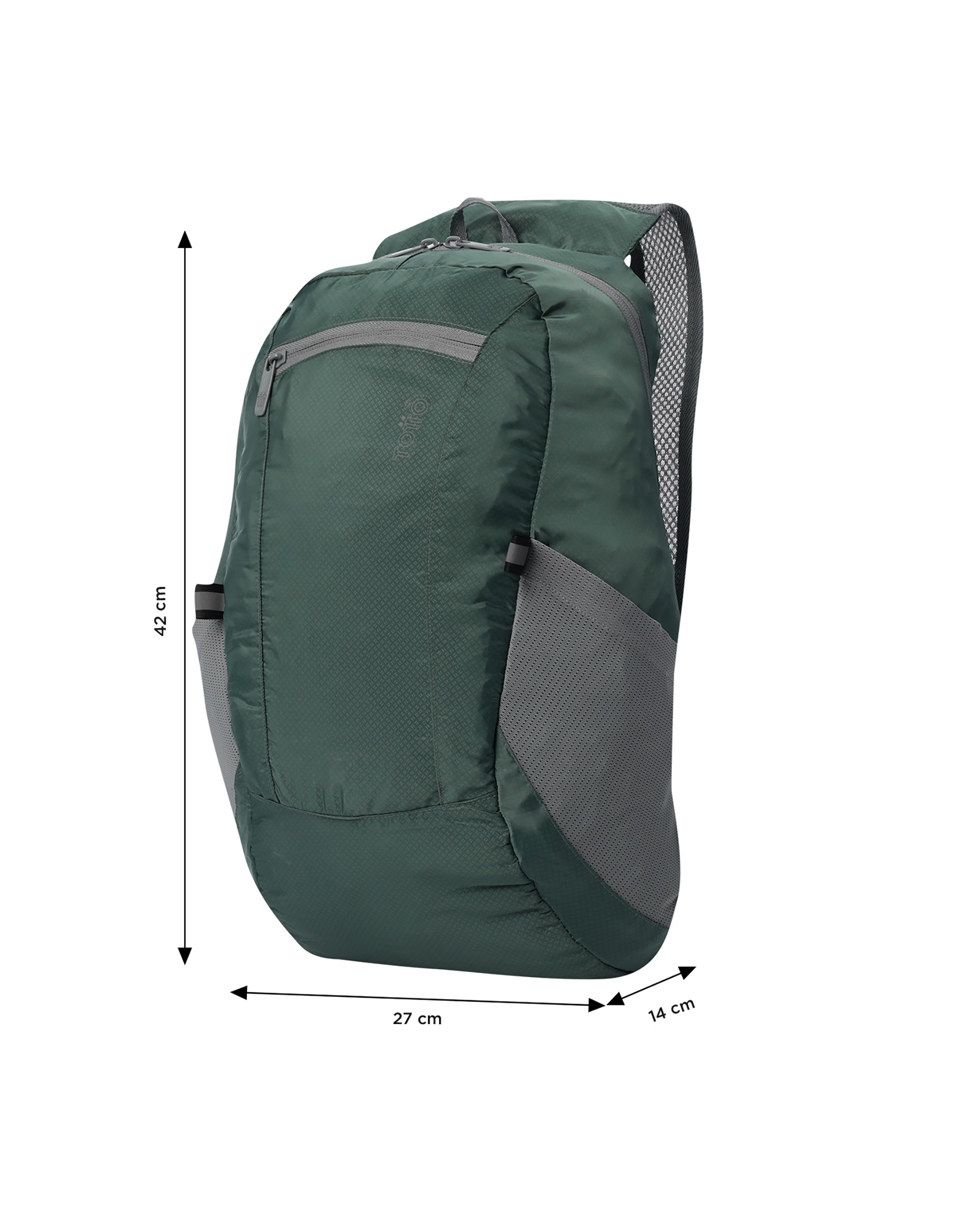 Mochila grande Plegable Troker 15 con capacidad 15 L - Totto - Verde oscuro Verde oscuro-4