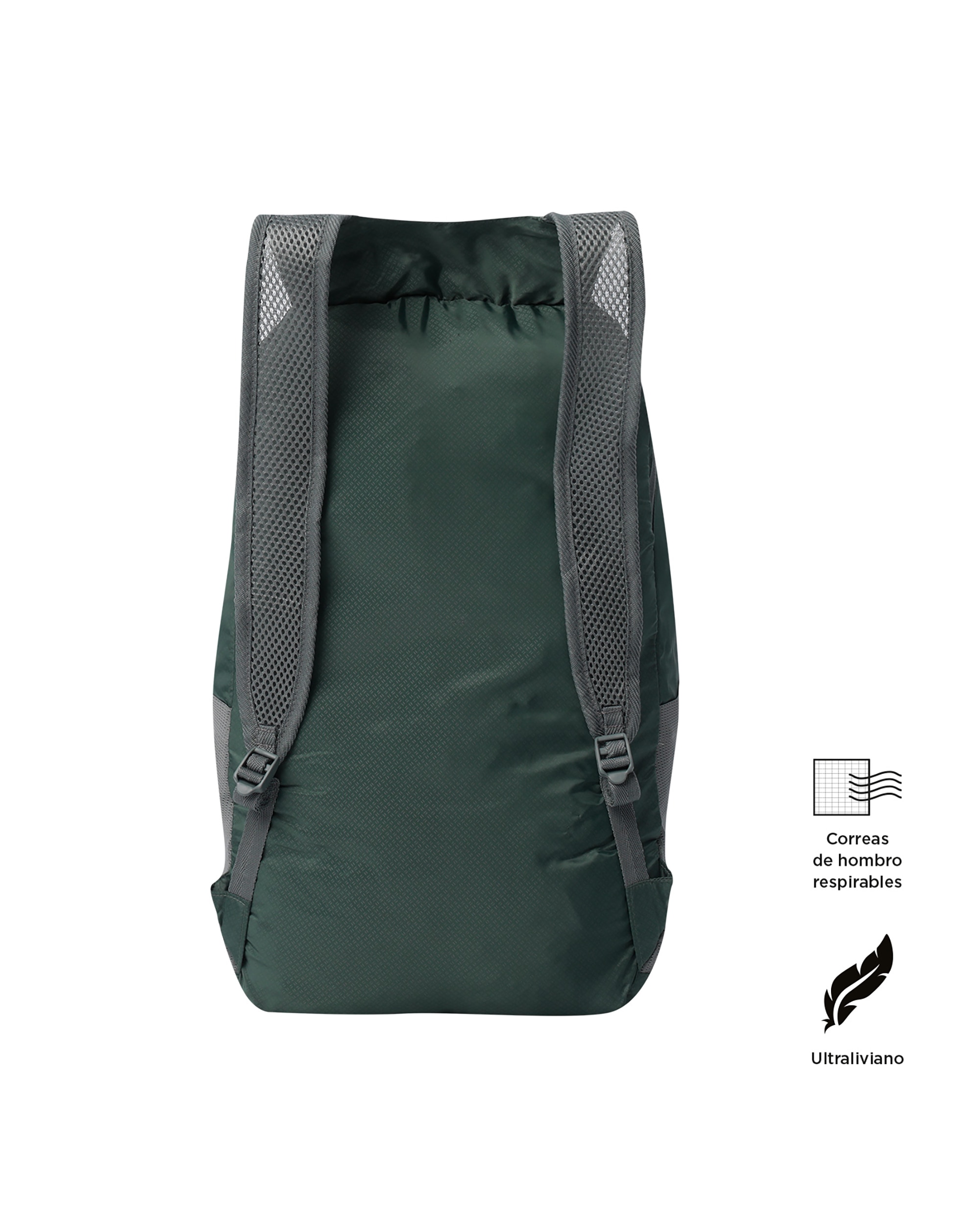 Mochila grande Plegable Troker 15 con capacidad 15 L - Totto - Verde oscuro Verde oscuro-6