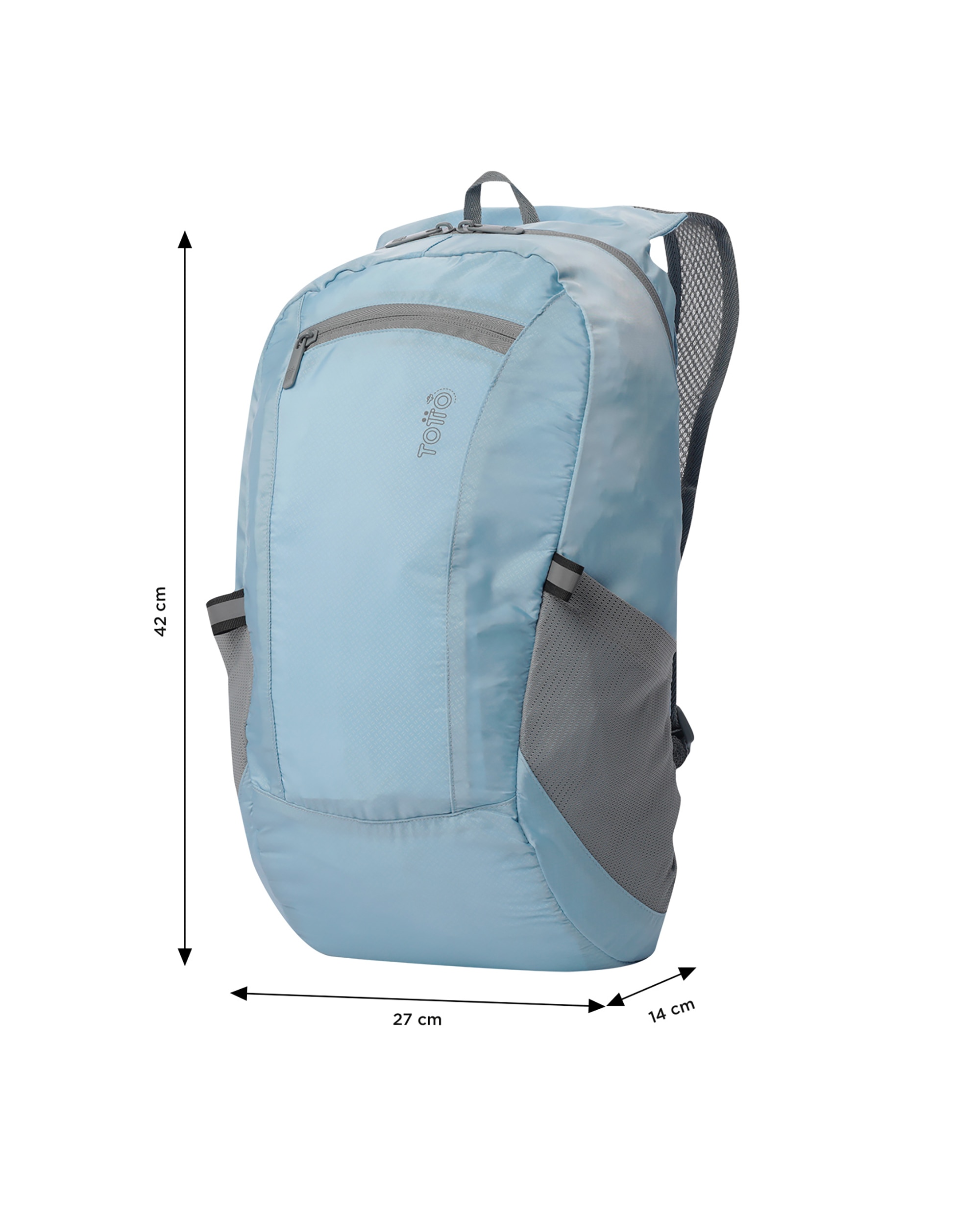 Mochila grande Plegable Troker 15 con capacidad 15 L - Totto - Azul claro Azul claro-4